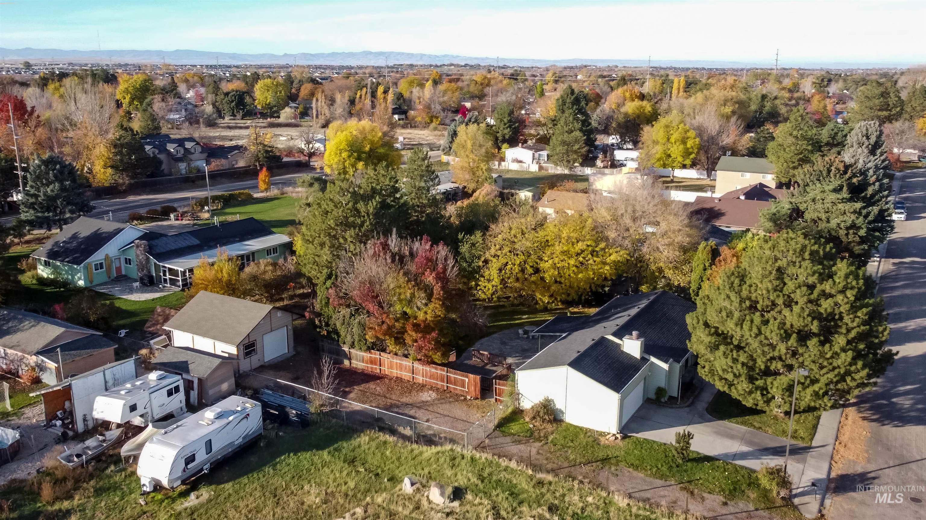 Aerial view of residential area