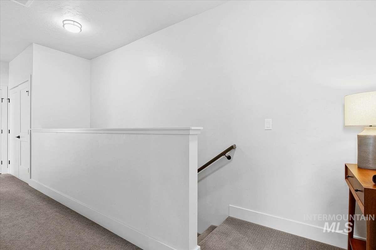 Stairway with carpet floors