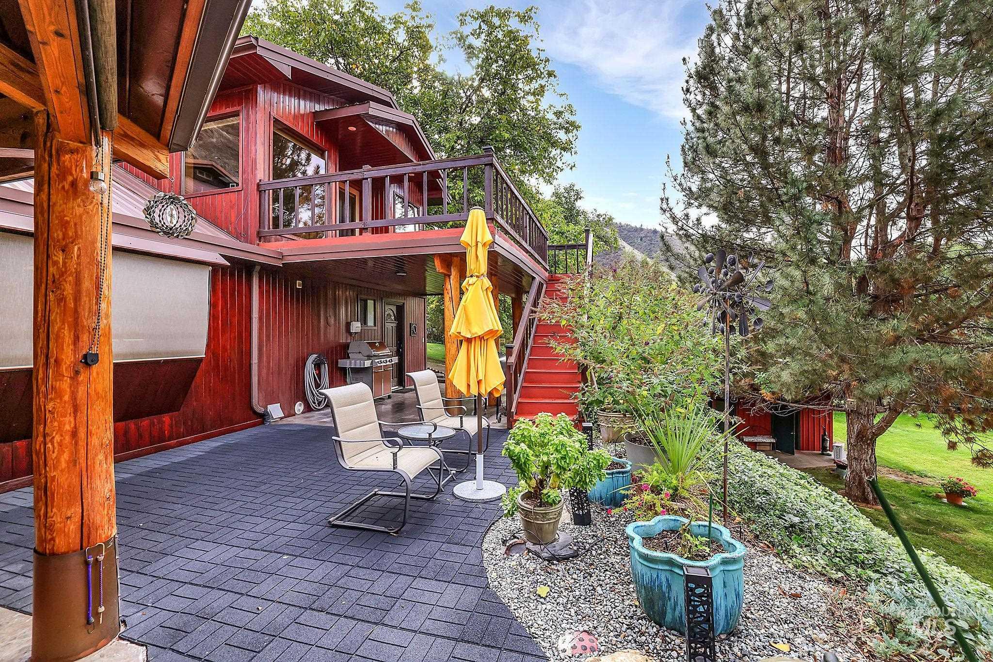 Stairs from master deck to patio