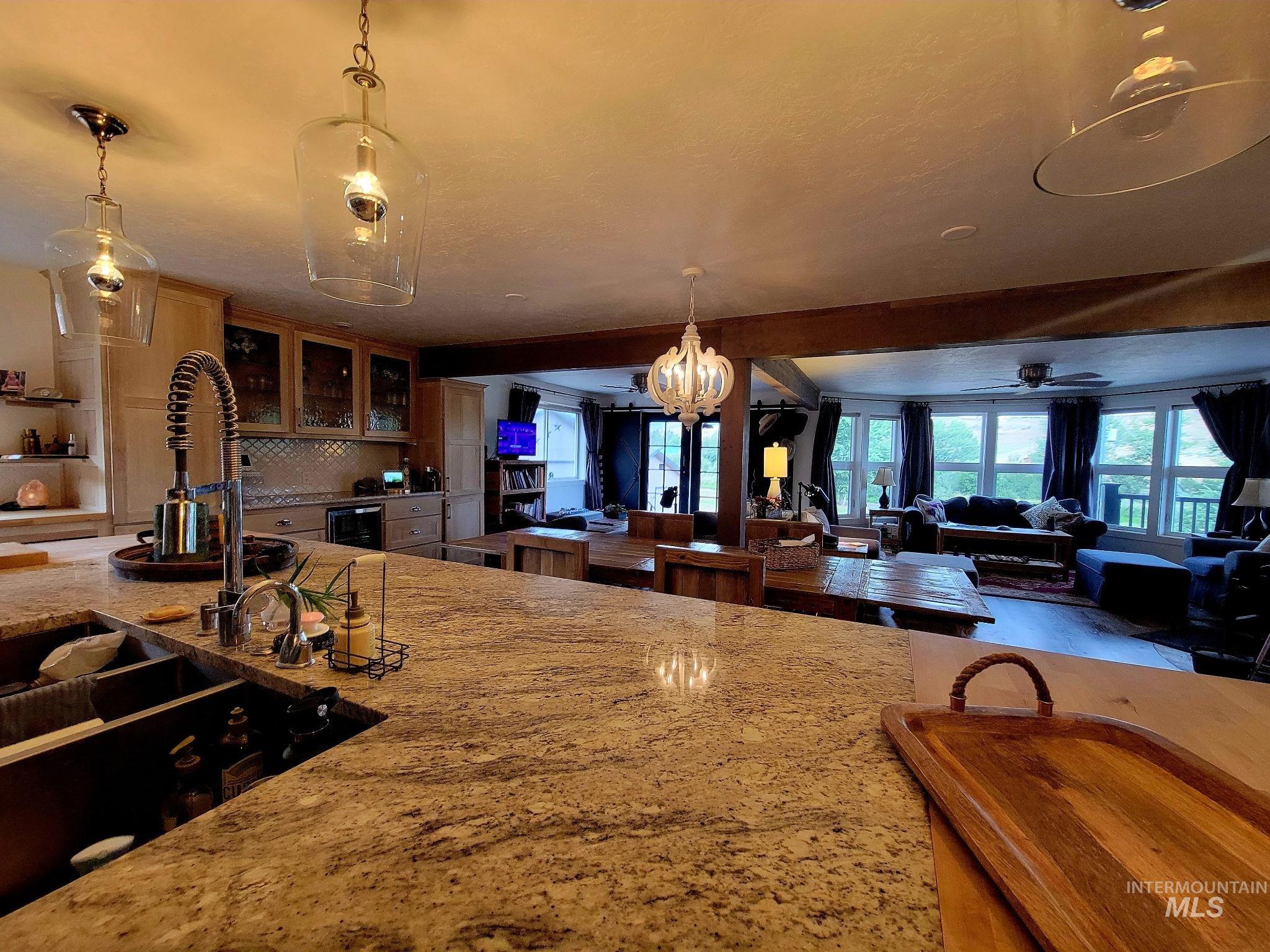 Butcher block and stone counter top
