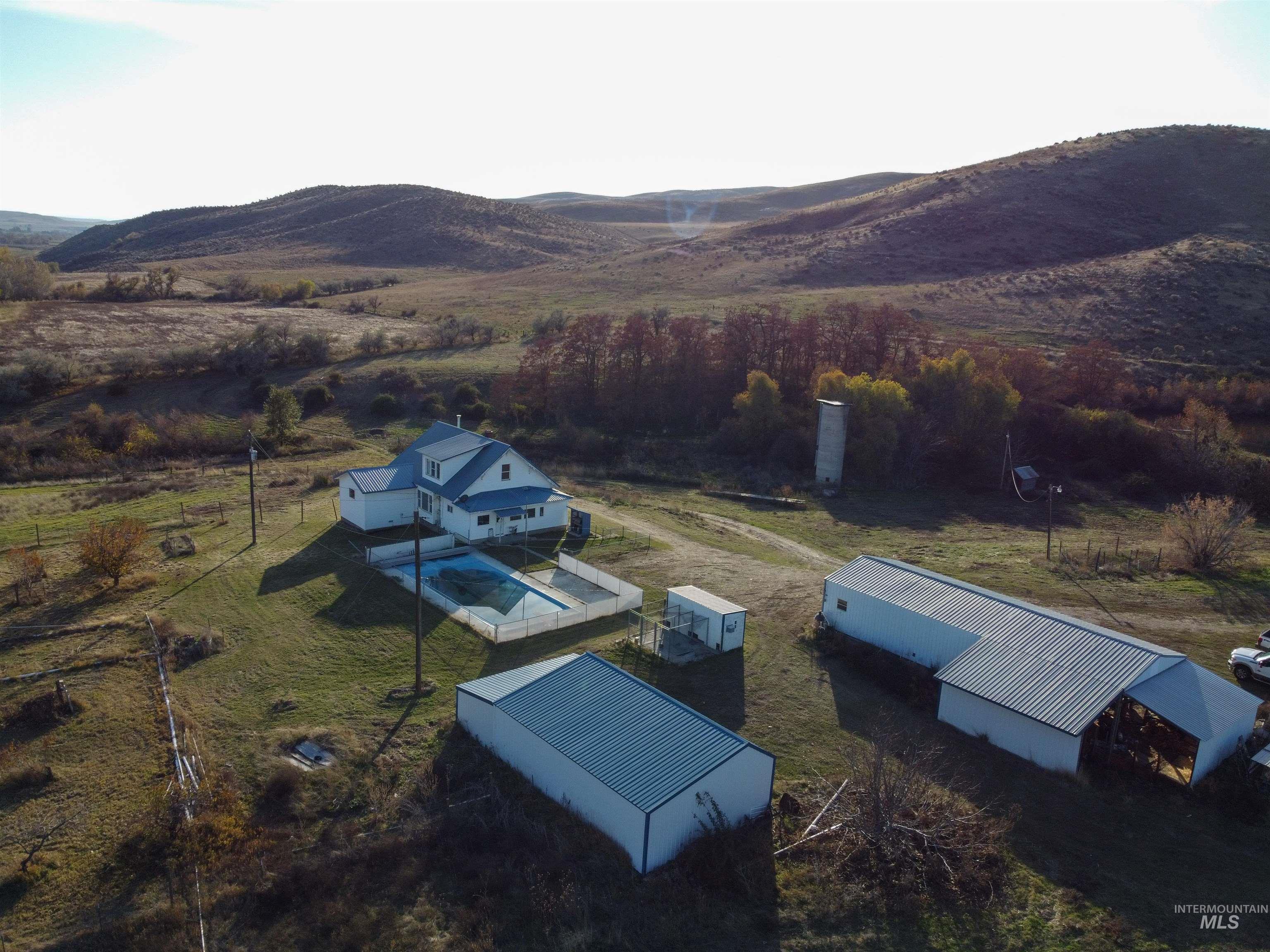 Aerial view of sparsely populated area