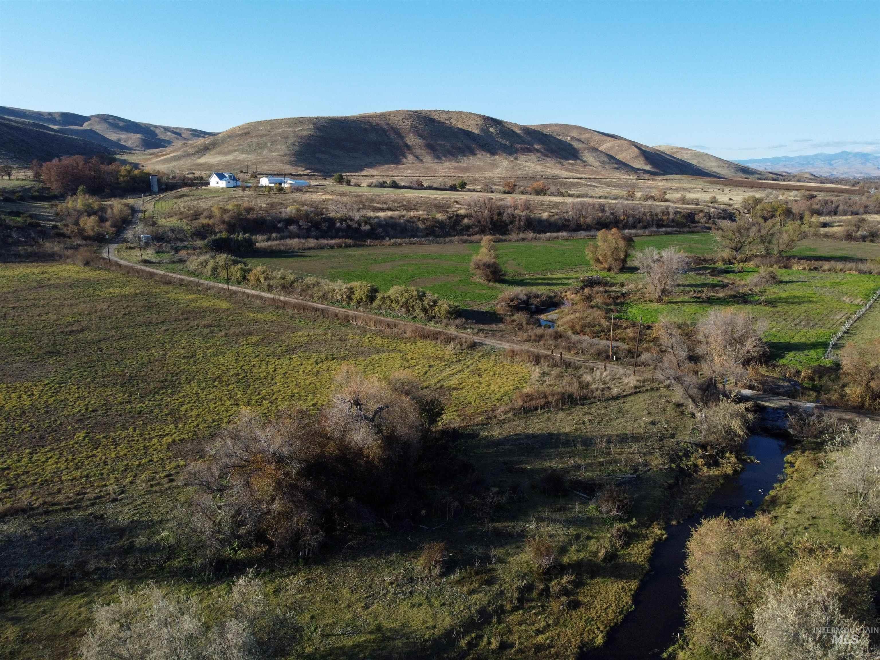View of mountain background with rural landscape