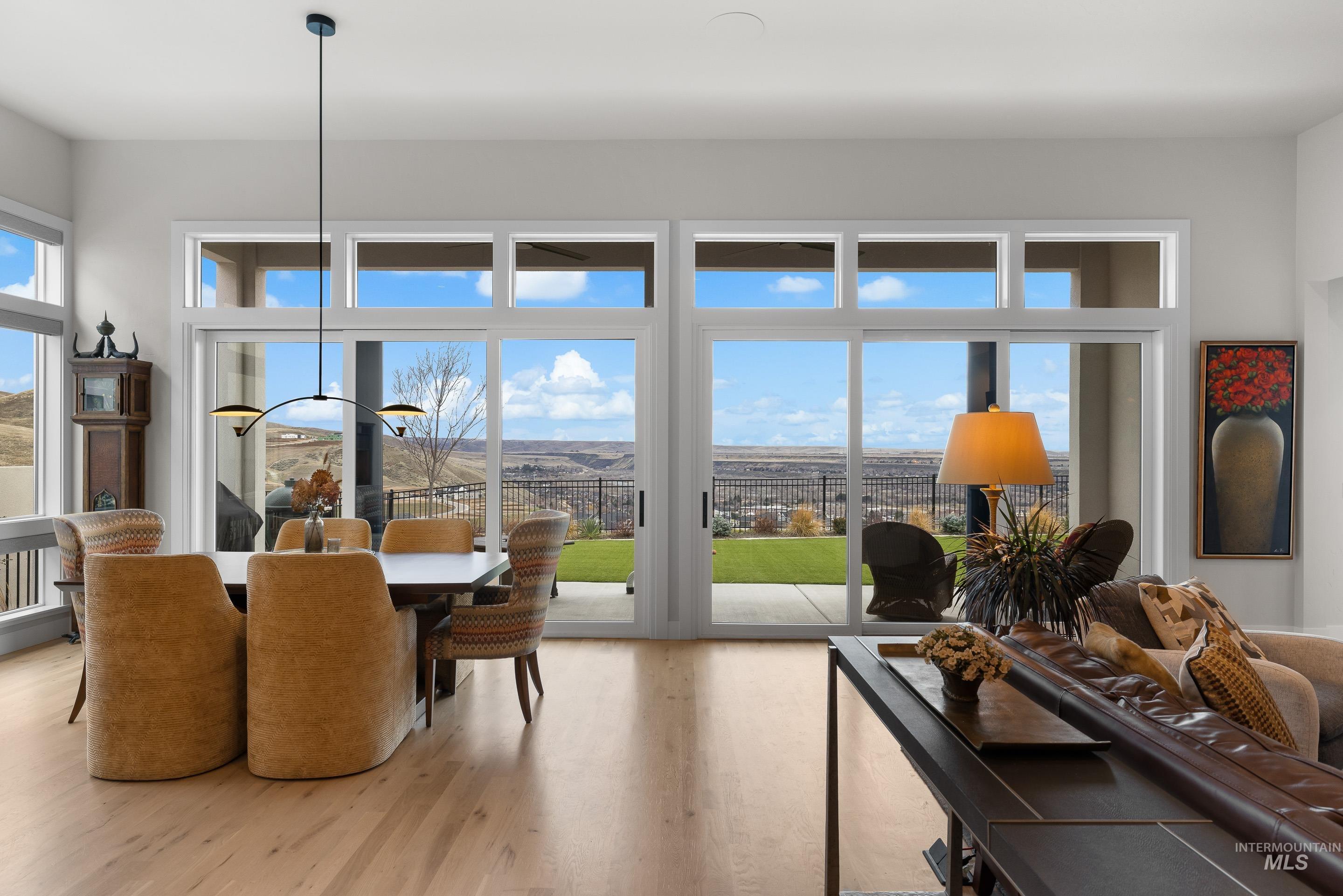 Dining area featuring light wood-type flooring