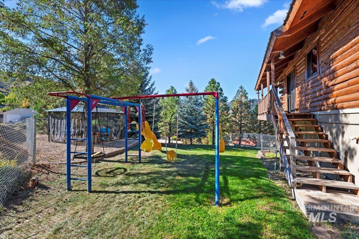 Community playground with stairs