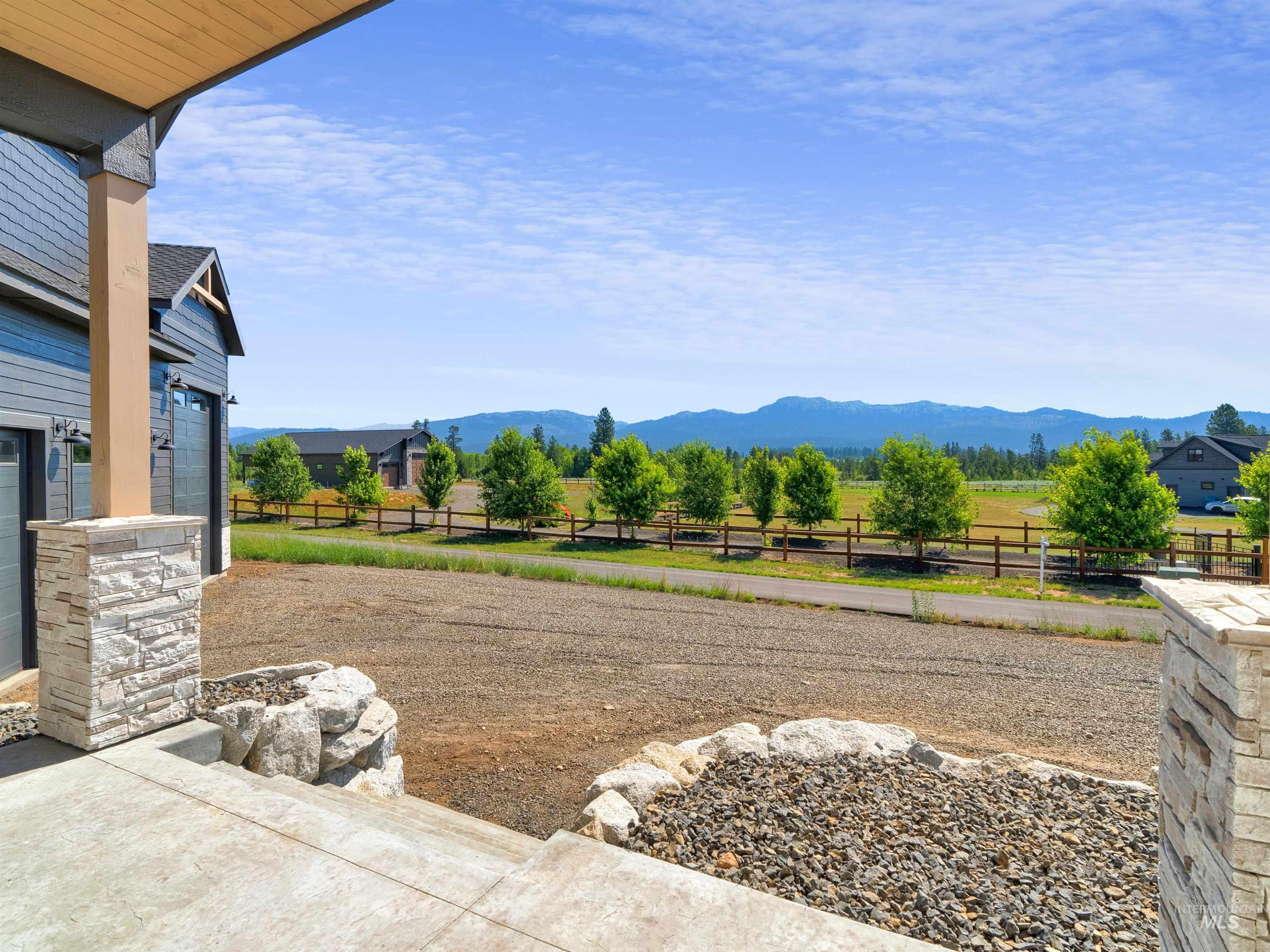 View of mountain background with rural landscape