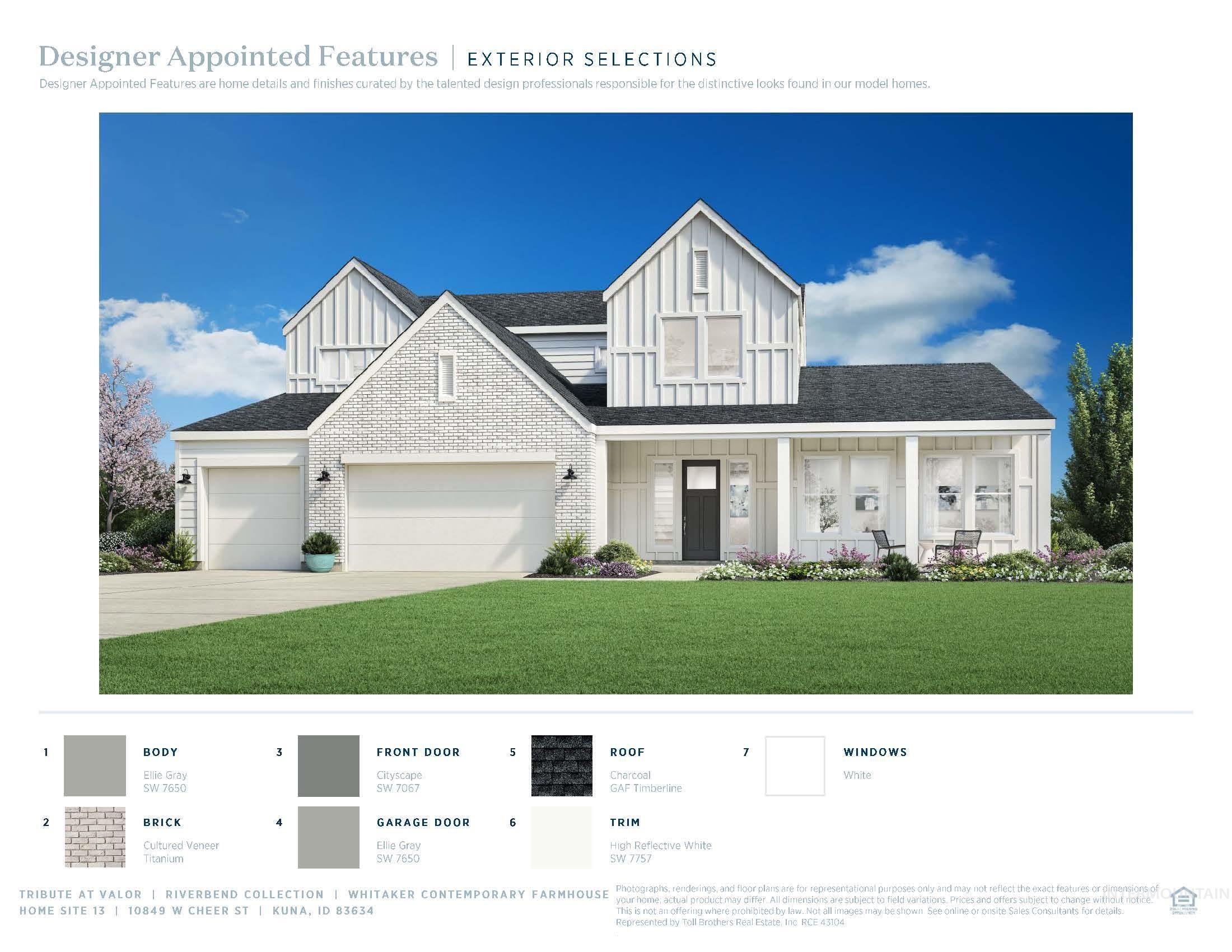 Designer Appointed Features. Detailing exterior selections and finishes for the property