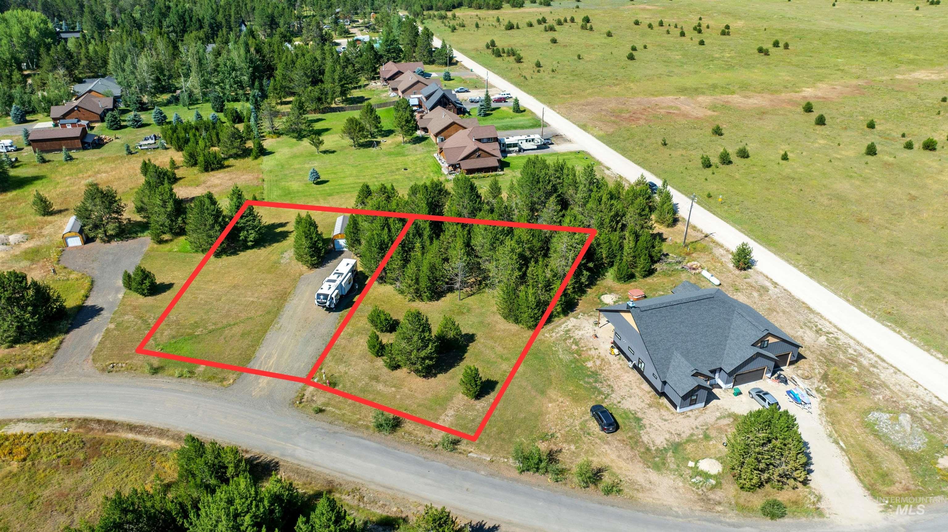 Aerial view of sparsely populated area