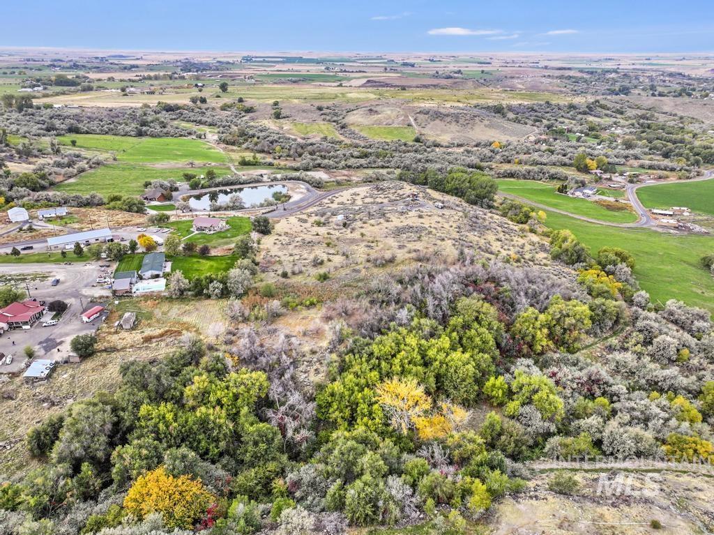 Overview of rural landscape featuring a large body of water