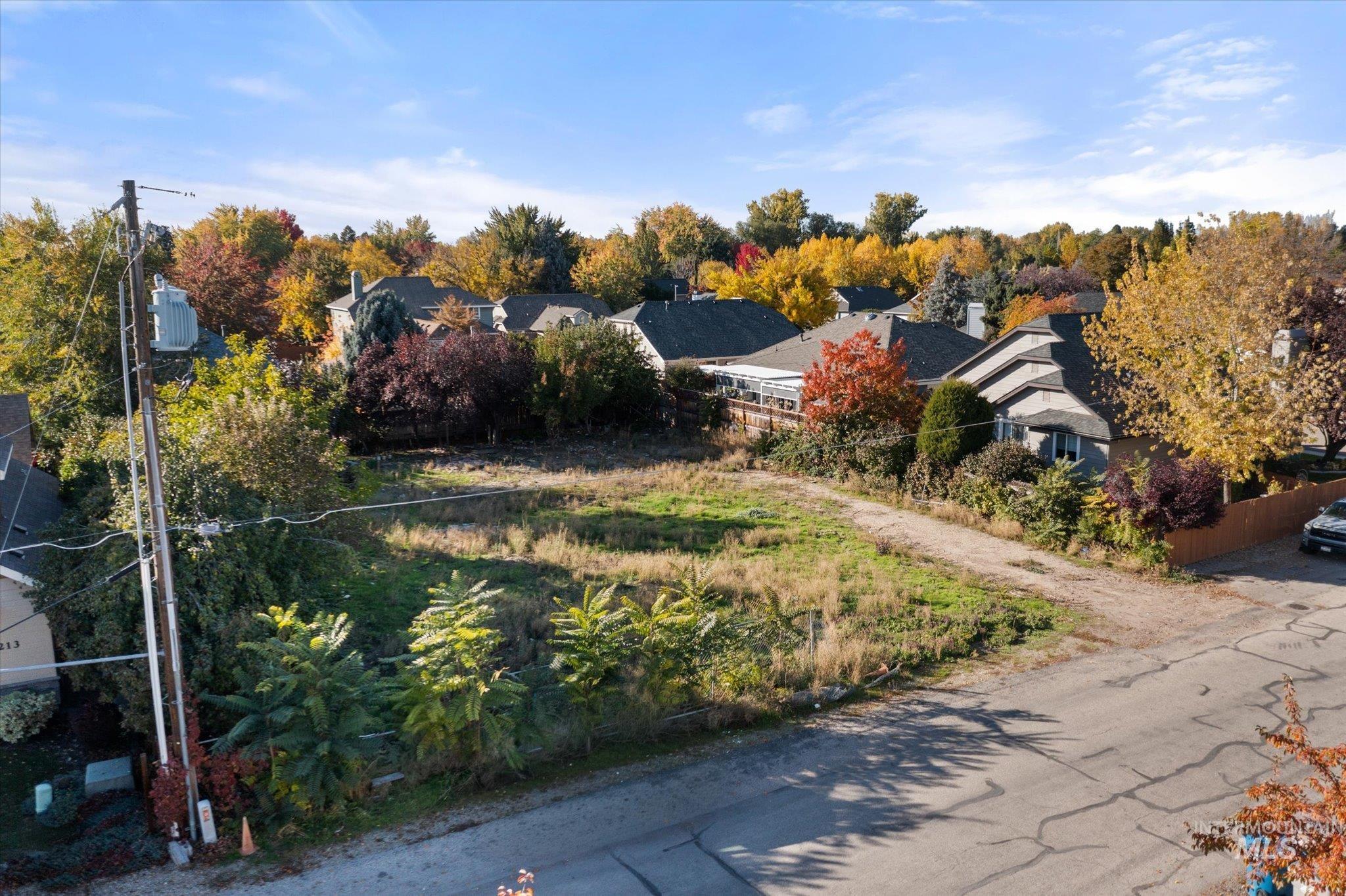 Aerial view of residential area