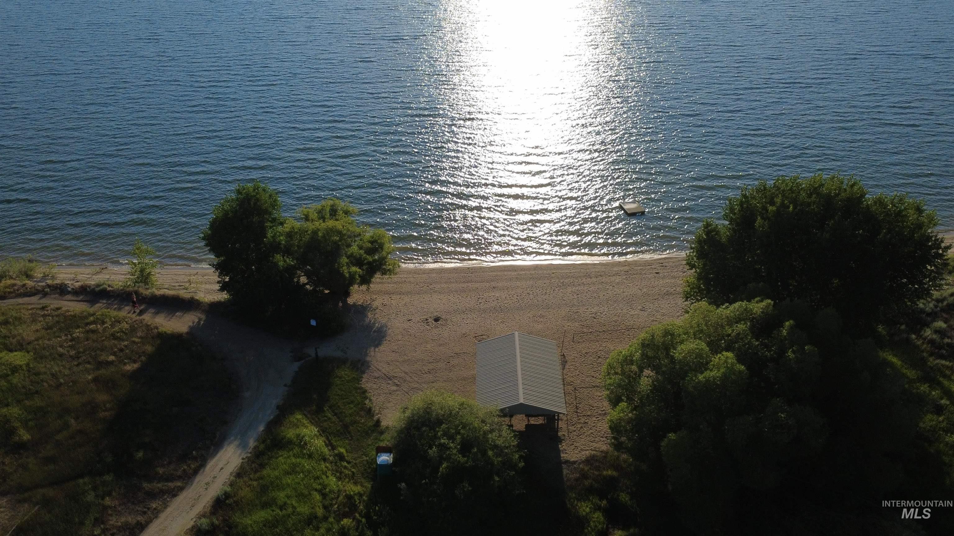 Drone / aerial view of a nearby body of water