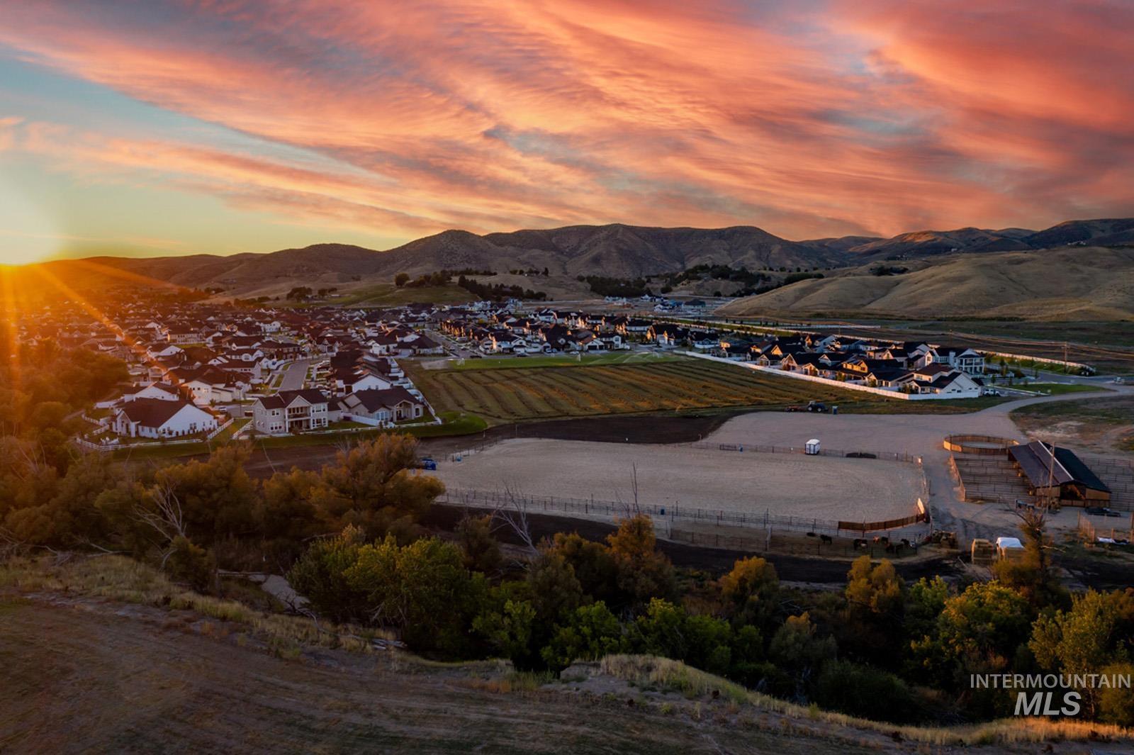 View of mountain backdrop with nearby suburban area