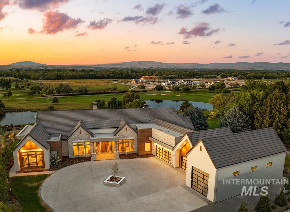 Drone / aerial view of a water and mountain view