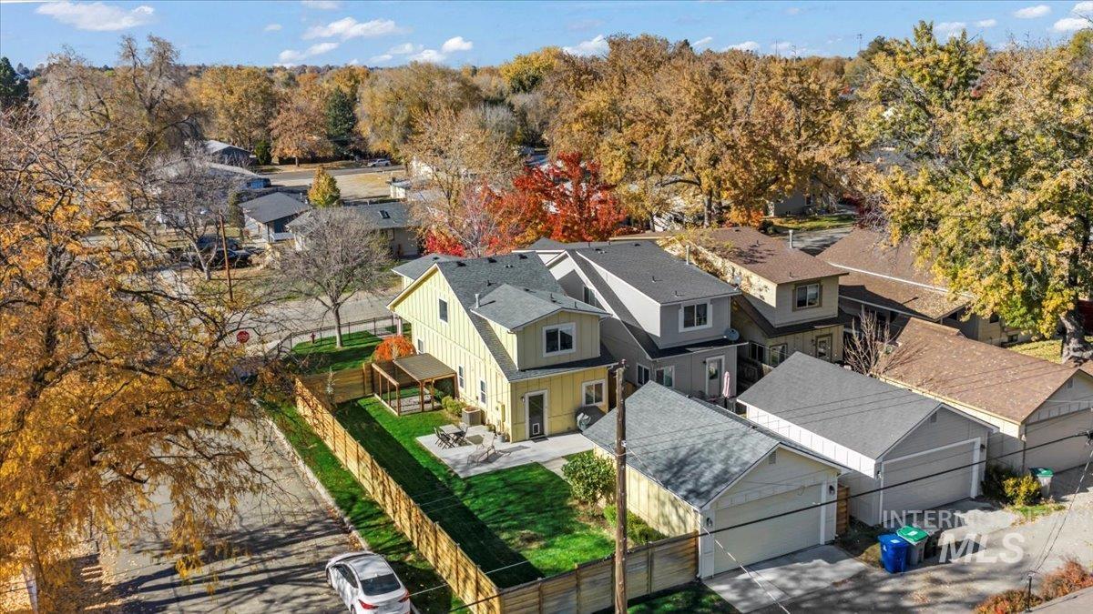 Aerial view of residential area