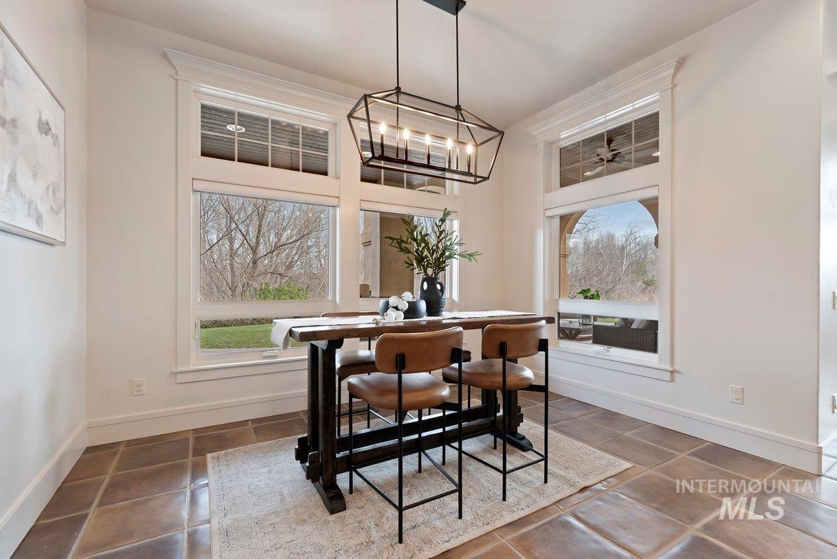 Dining space featuring baseboards