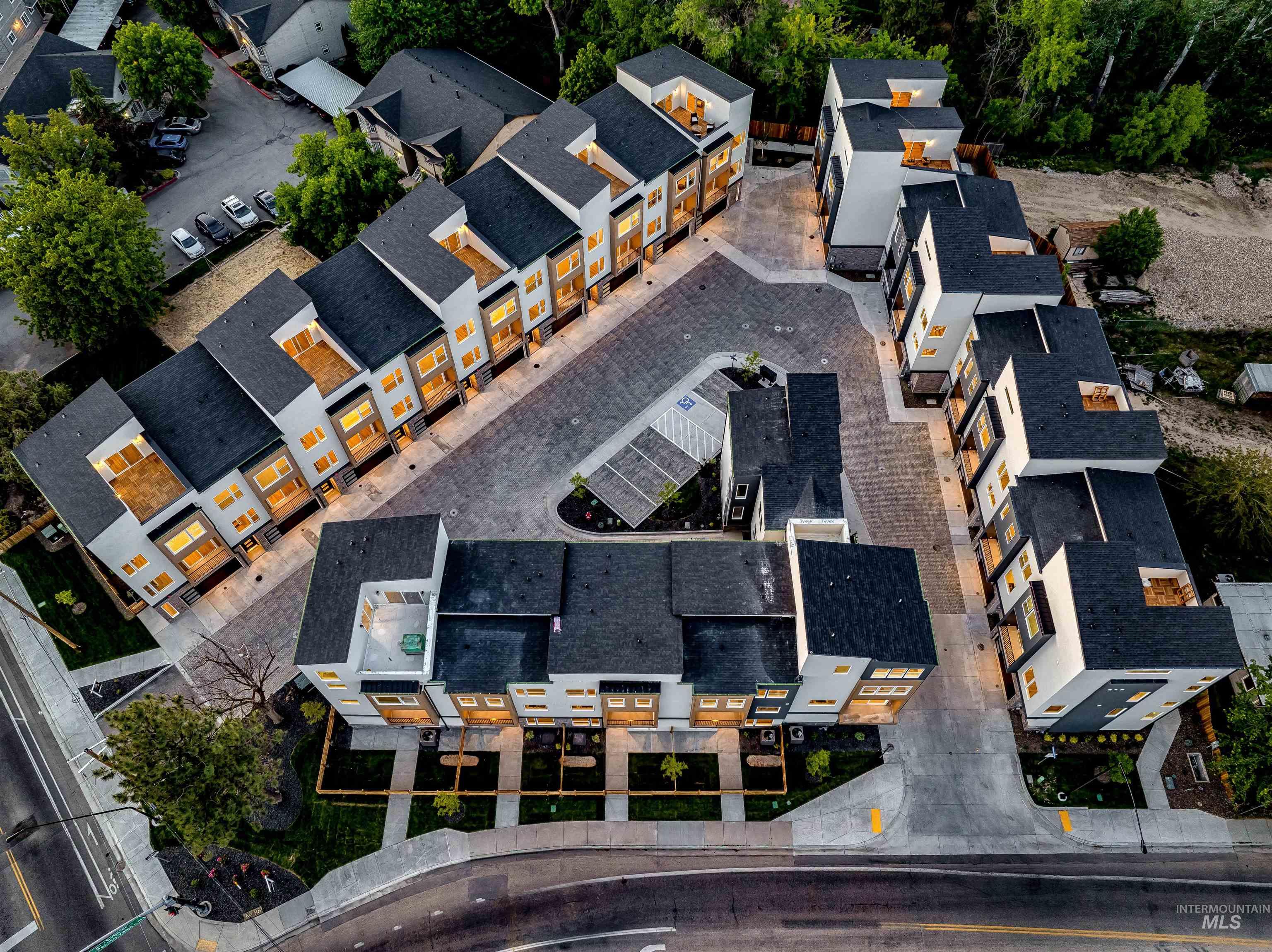 Aerial view of residential area