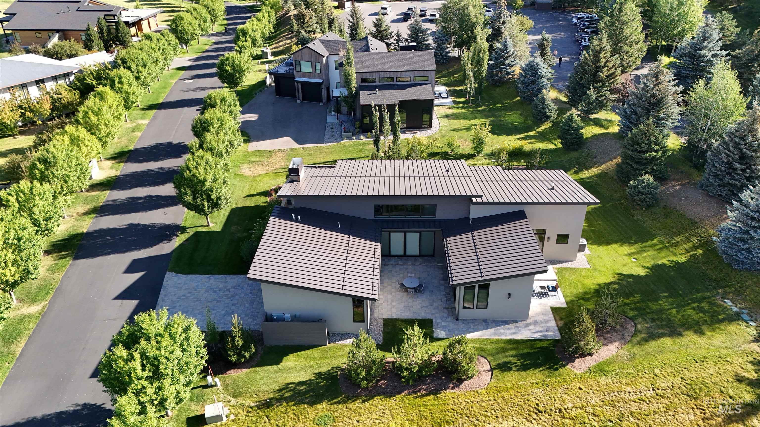 Aerial view of residential area