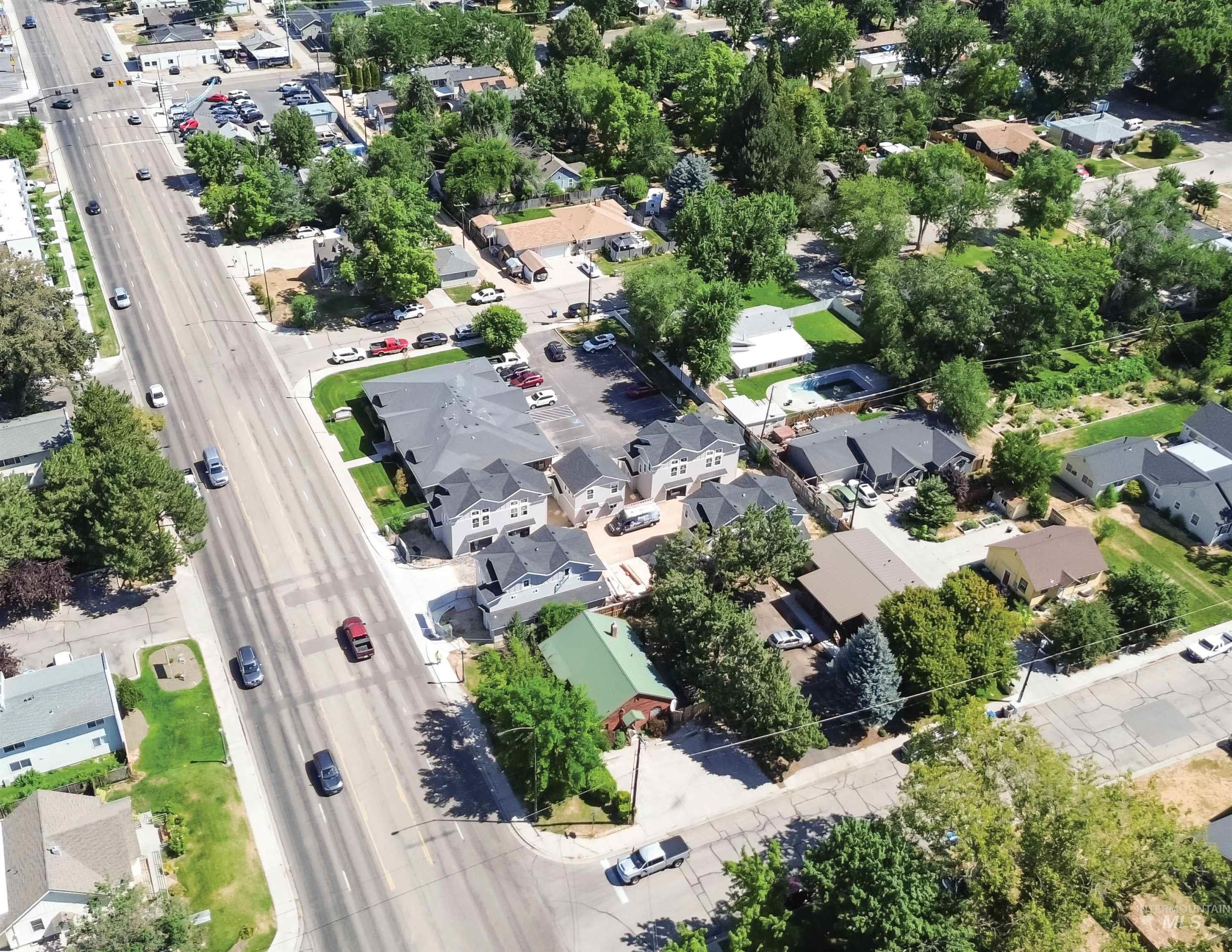 Aerial view of residential area