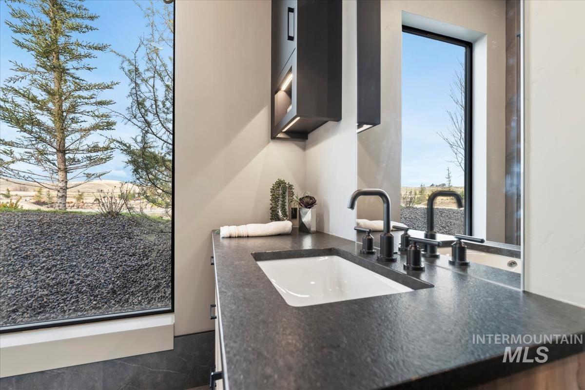 Bathroom view of vanity