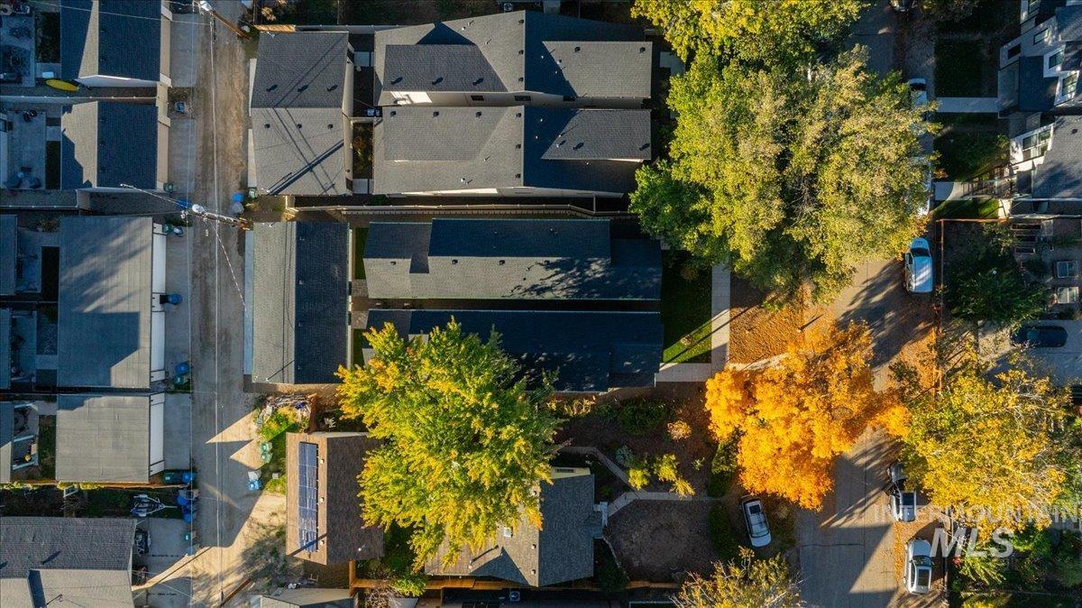 Aerial view of residential area