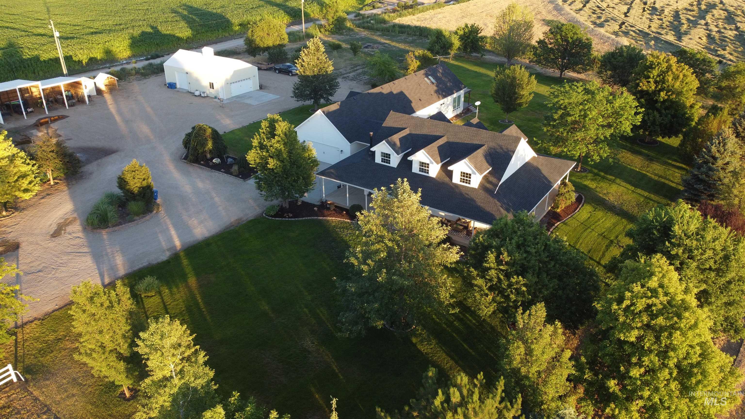 Aerial view of sparsely populated area