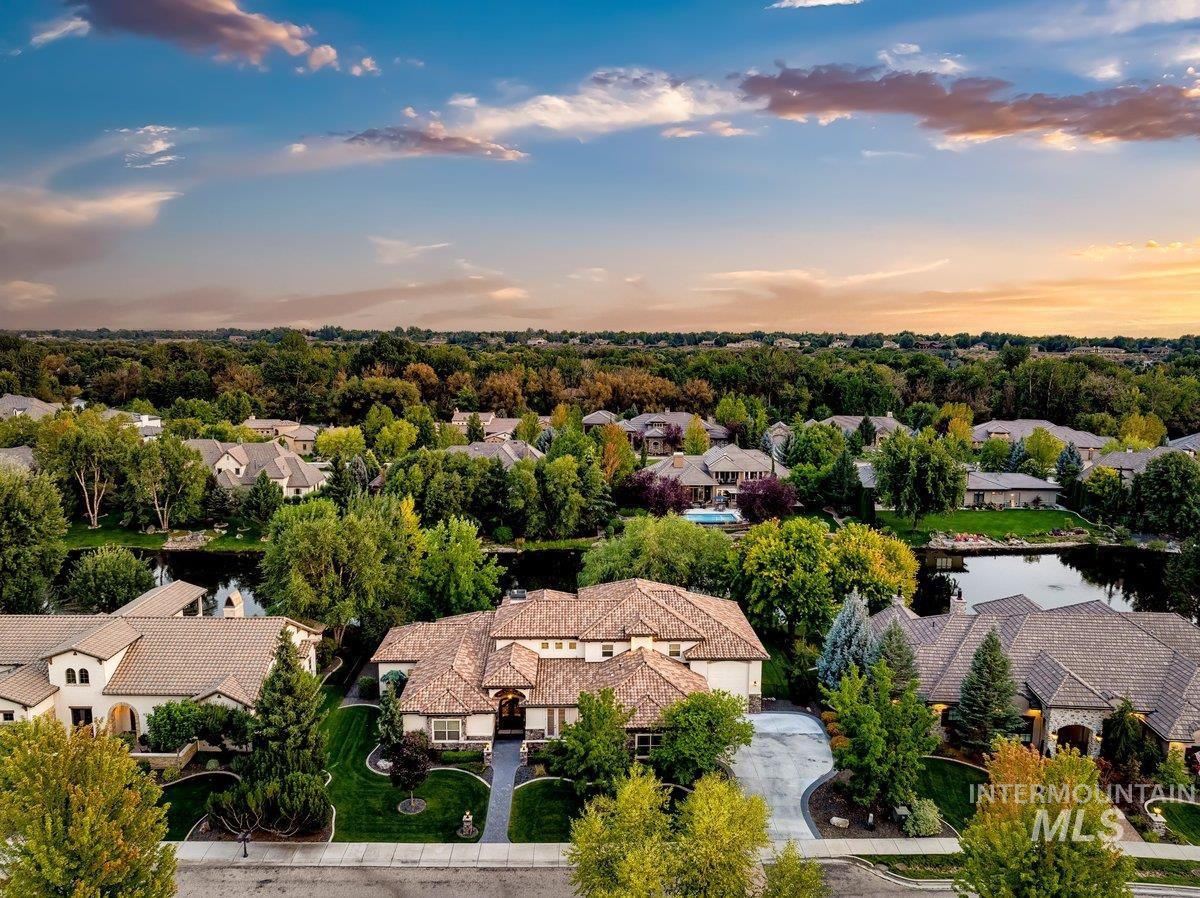 Aerial view of residential area
