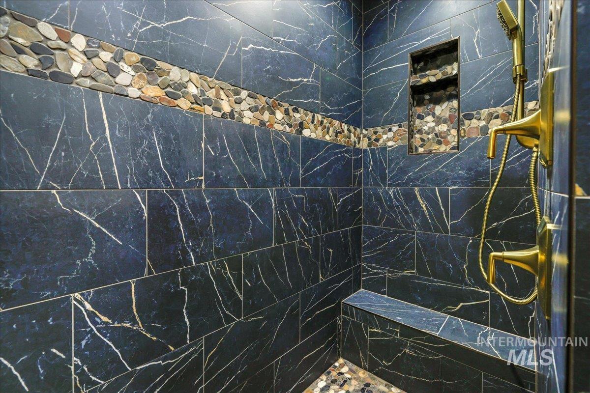 Bathroom with tiled shower