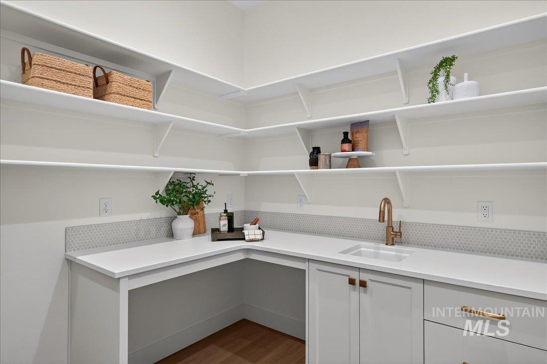 Storage area with a sink