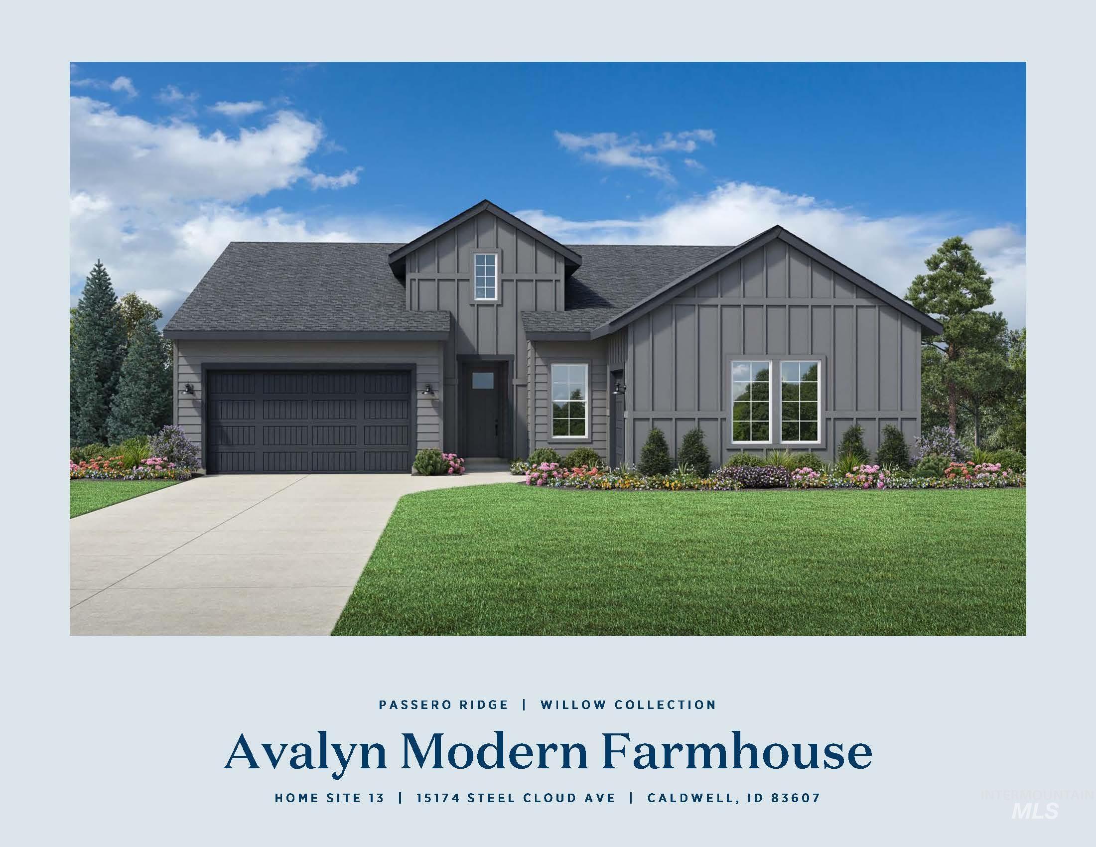View of front of home with board and batten siding, a shingled roof, a front yard, and an attached garage
