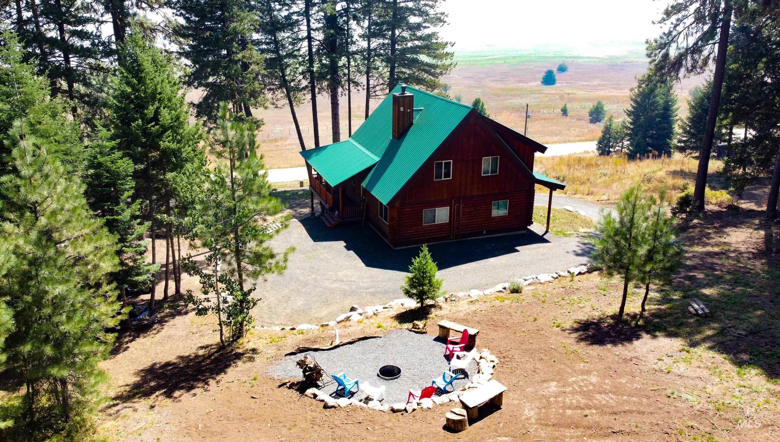 Aerial view of sparsely populated area