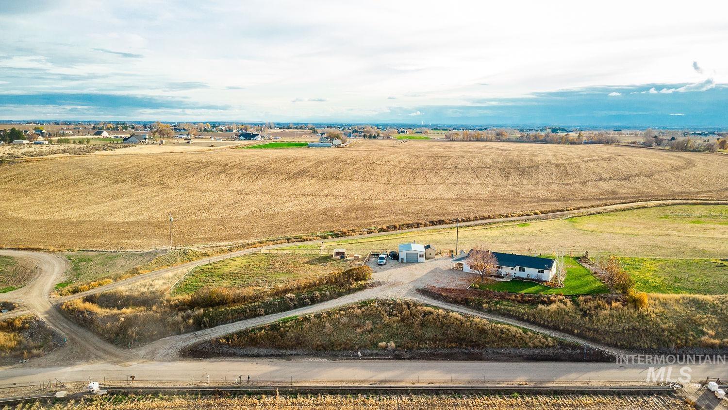 Aerial view of sparsely populated area
