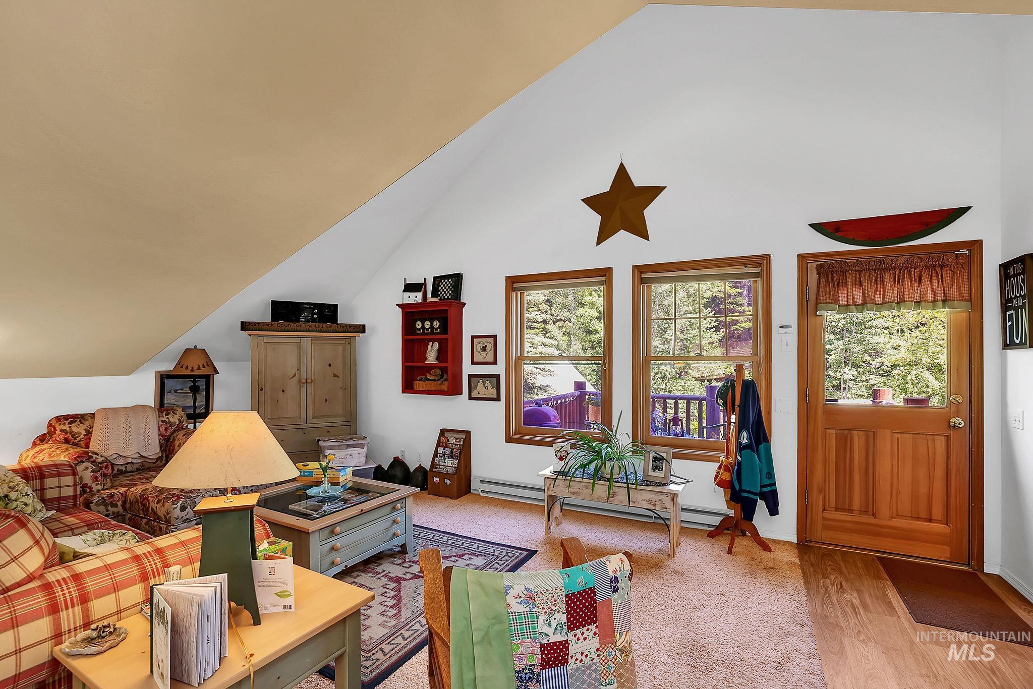 Vaulted ceilings in the living space