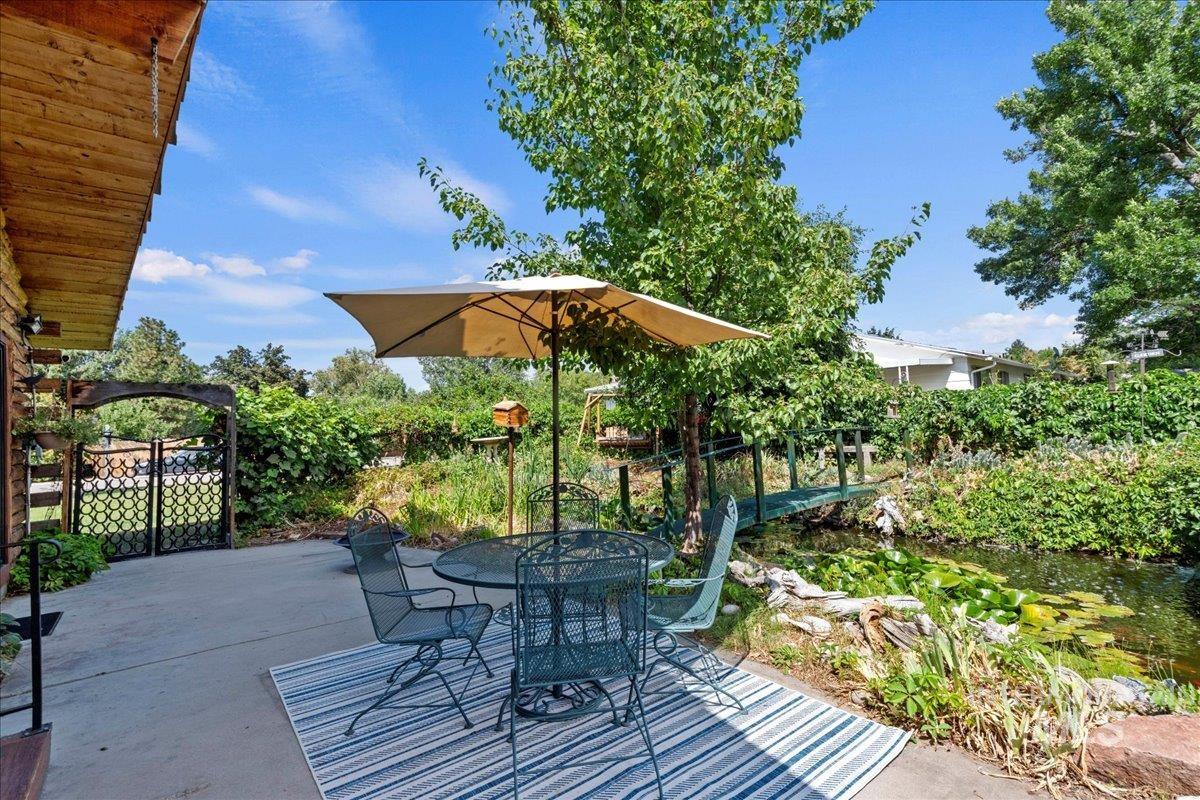 View of patio with outdoor dining space