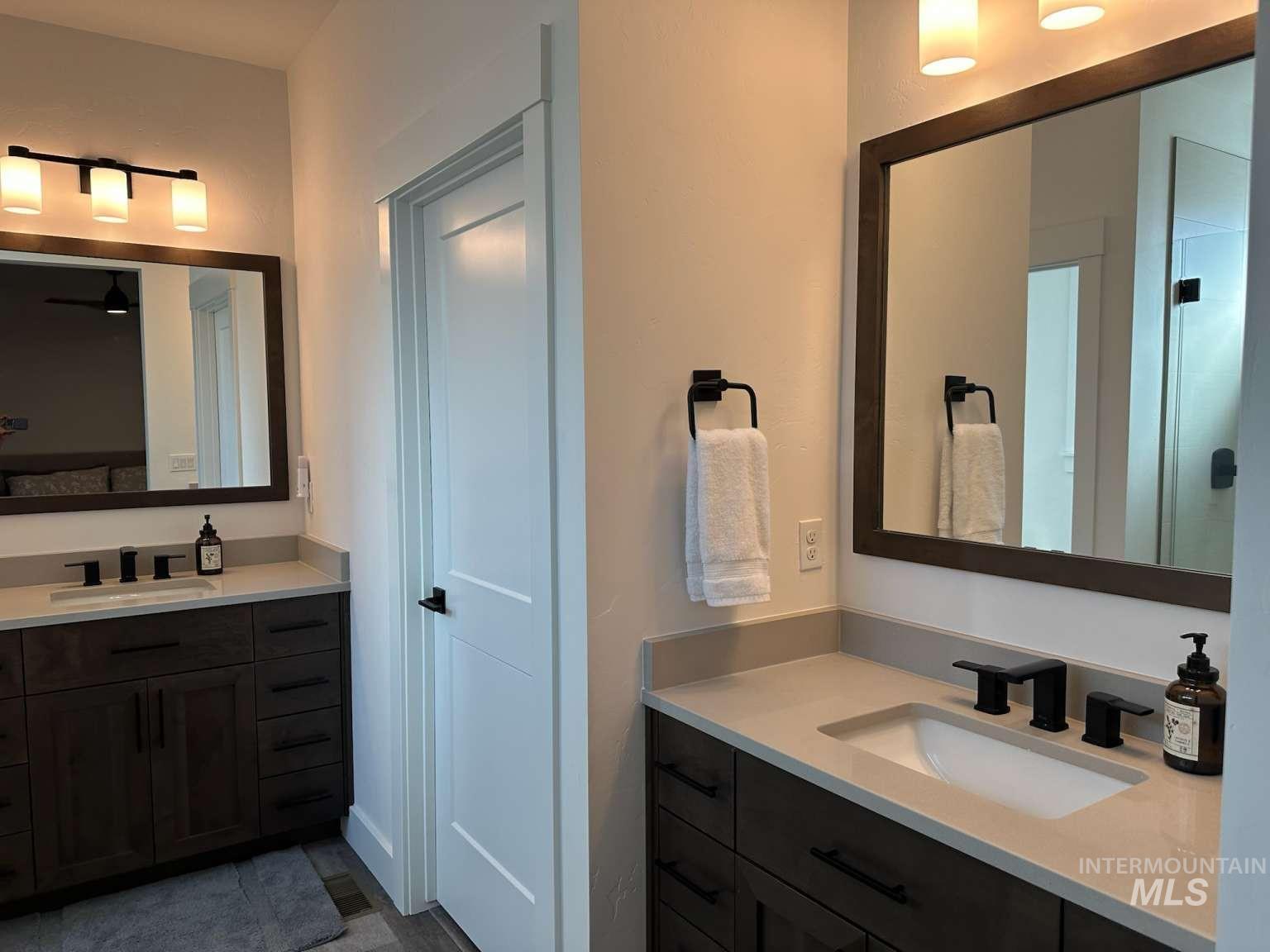 Bathroom with two vanities