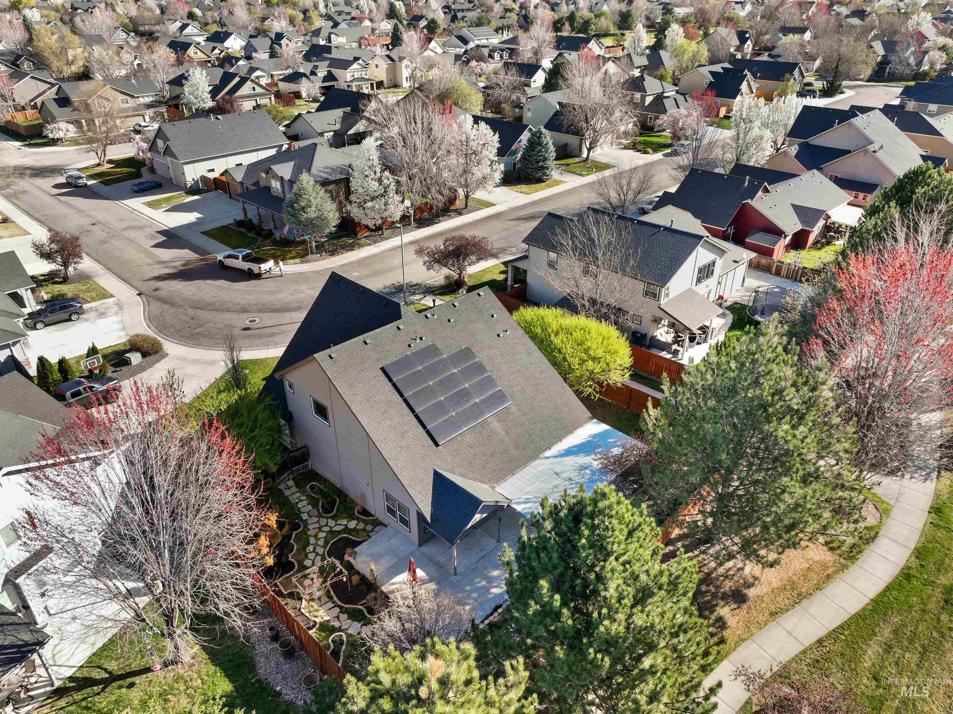 Aerial view of residential area