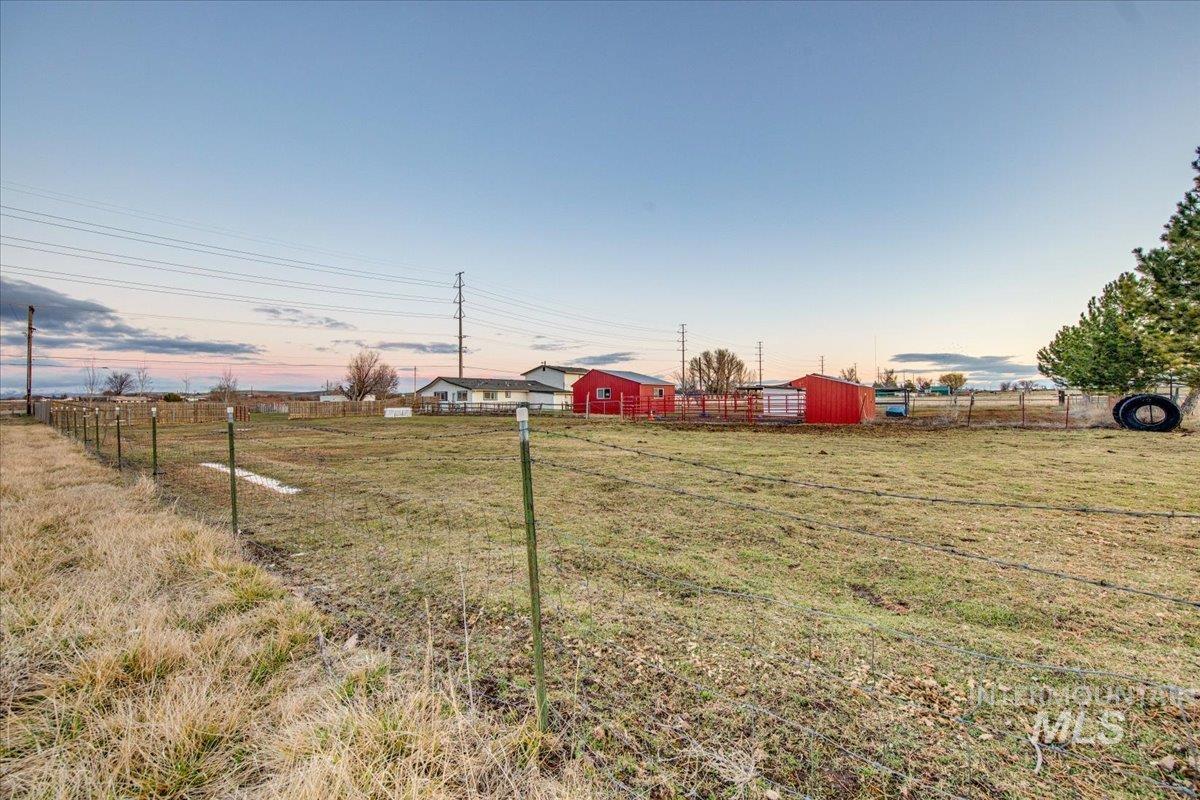 View of yard with an outbuilding