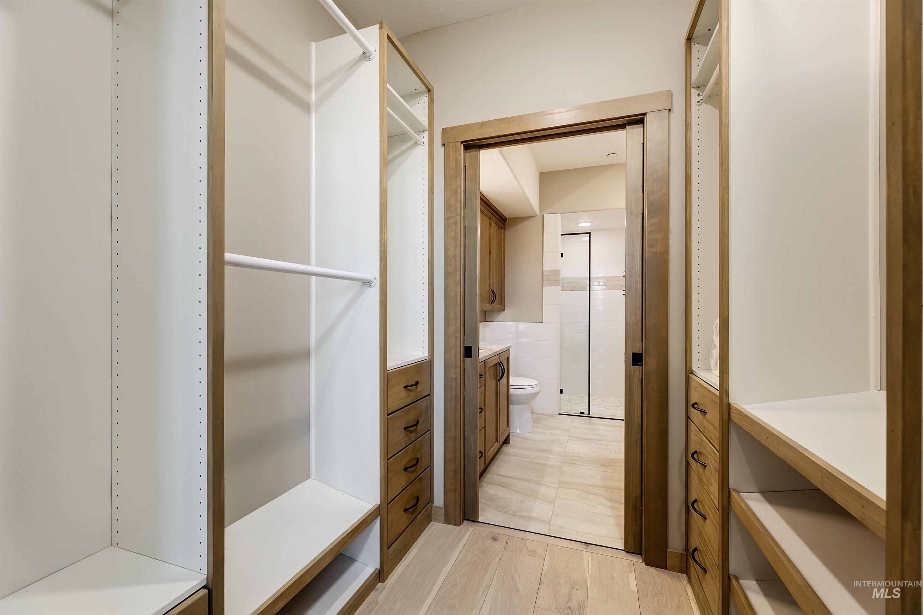 View of walk in closet