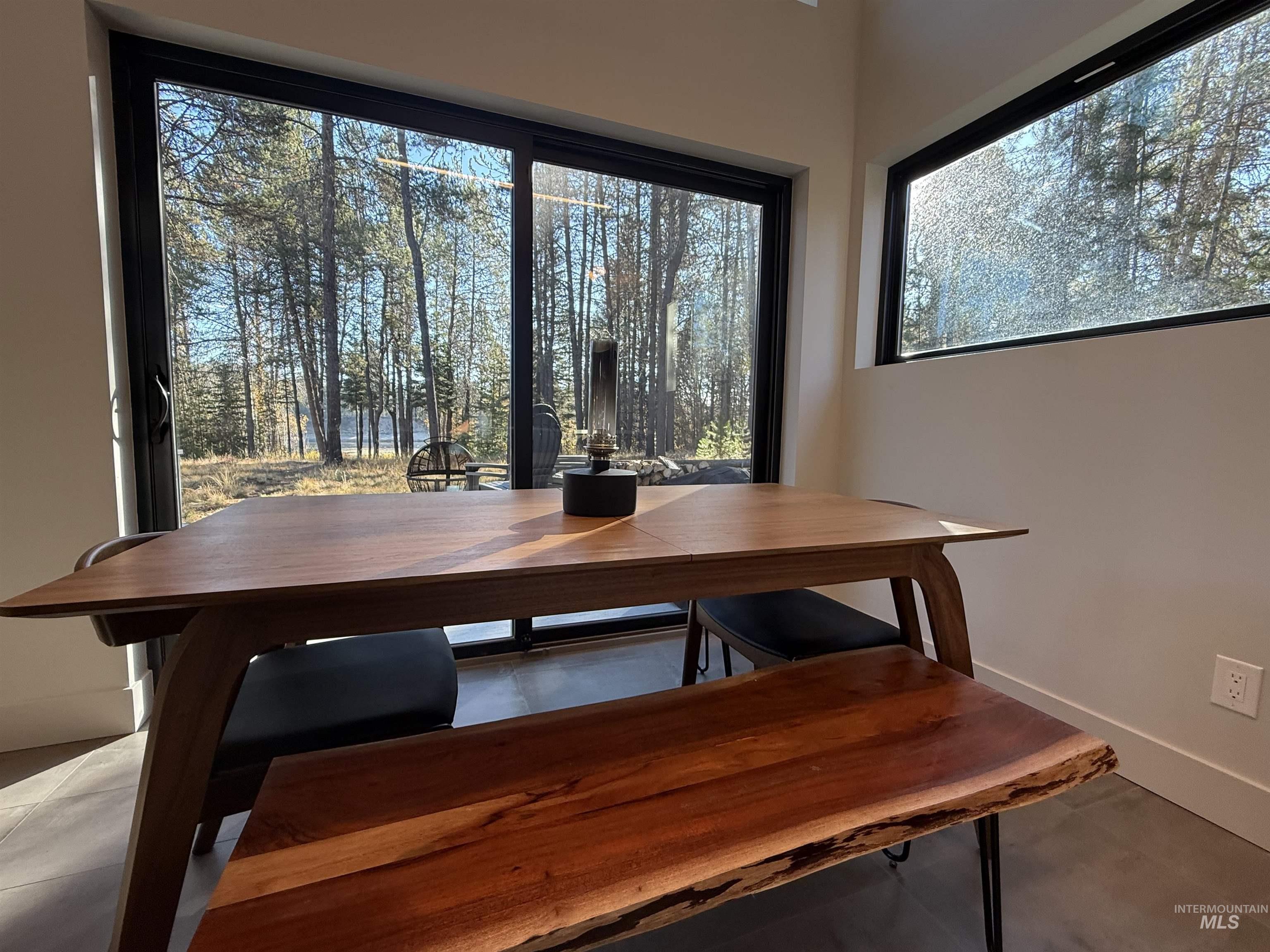 Dining space with baseboards