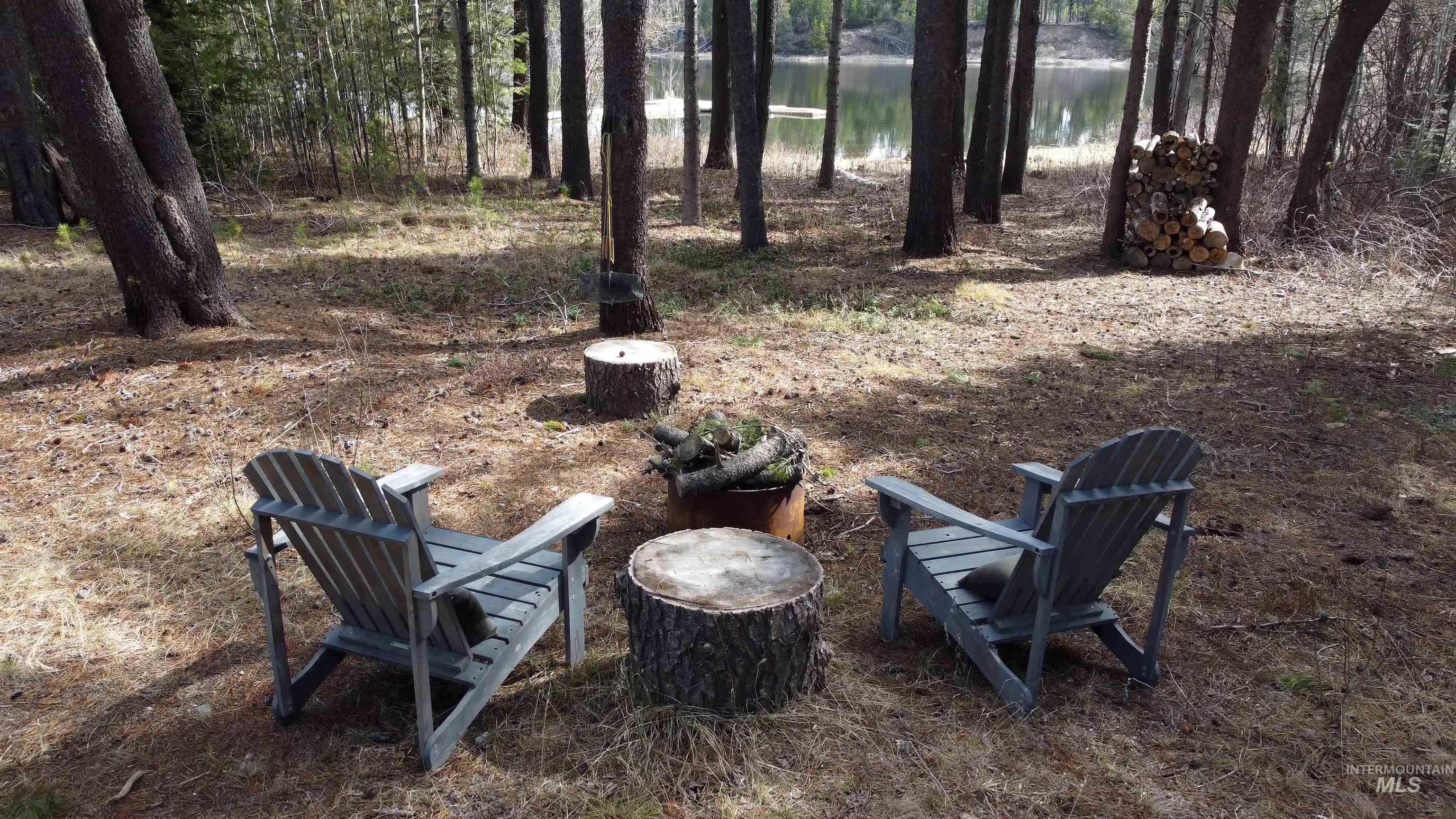 View of yard with a water view
