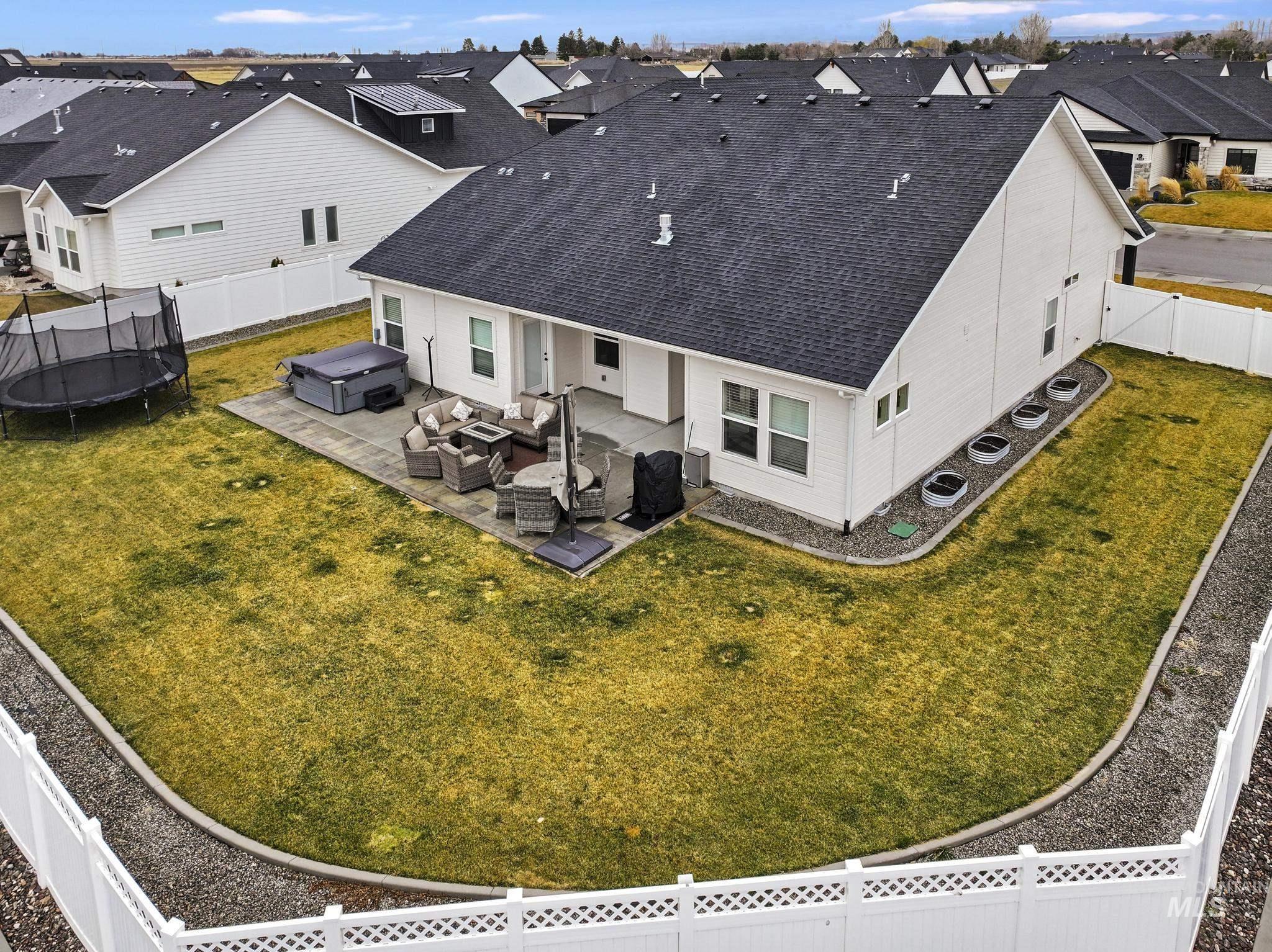 Aerial perspective of suburban area