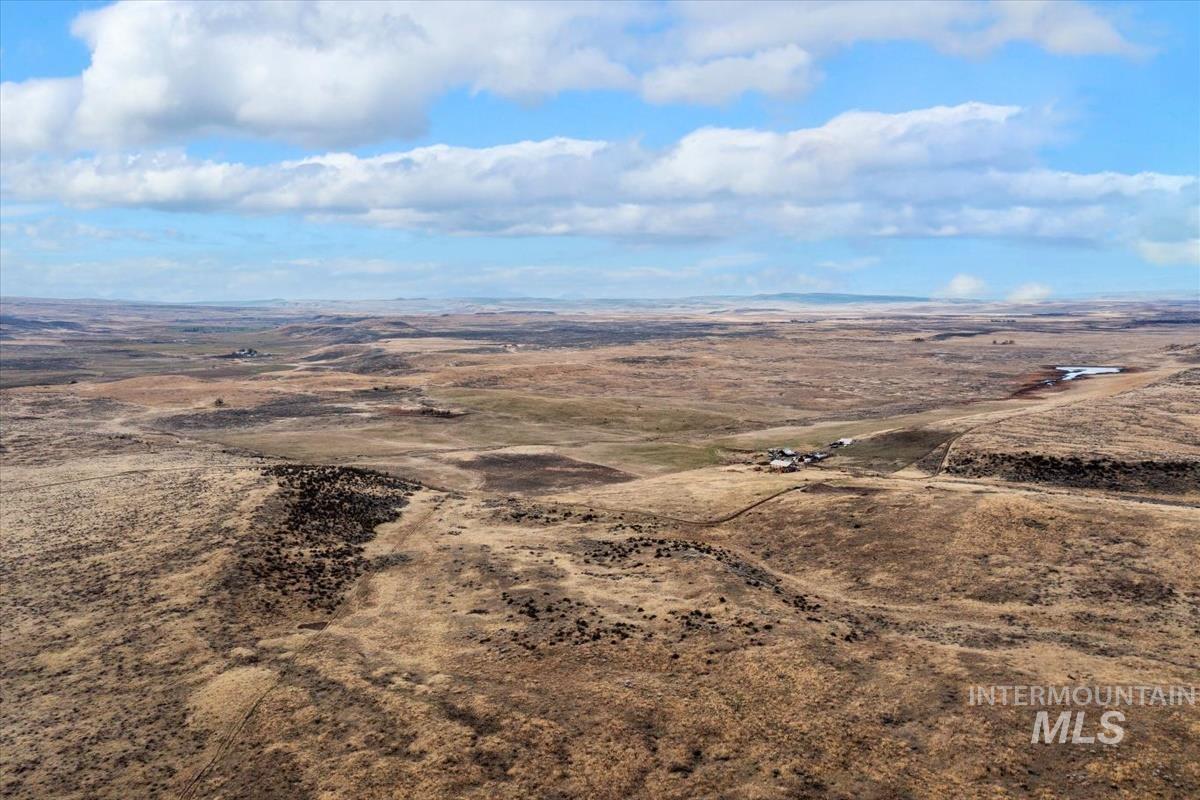 Aerial view of sparsely populated area featuring a desert landscape