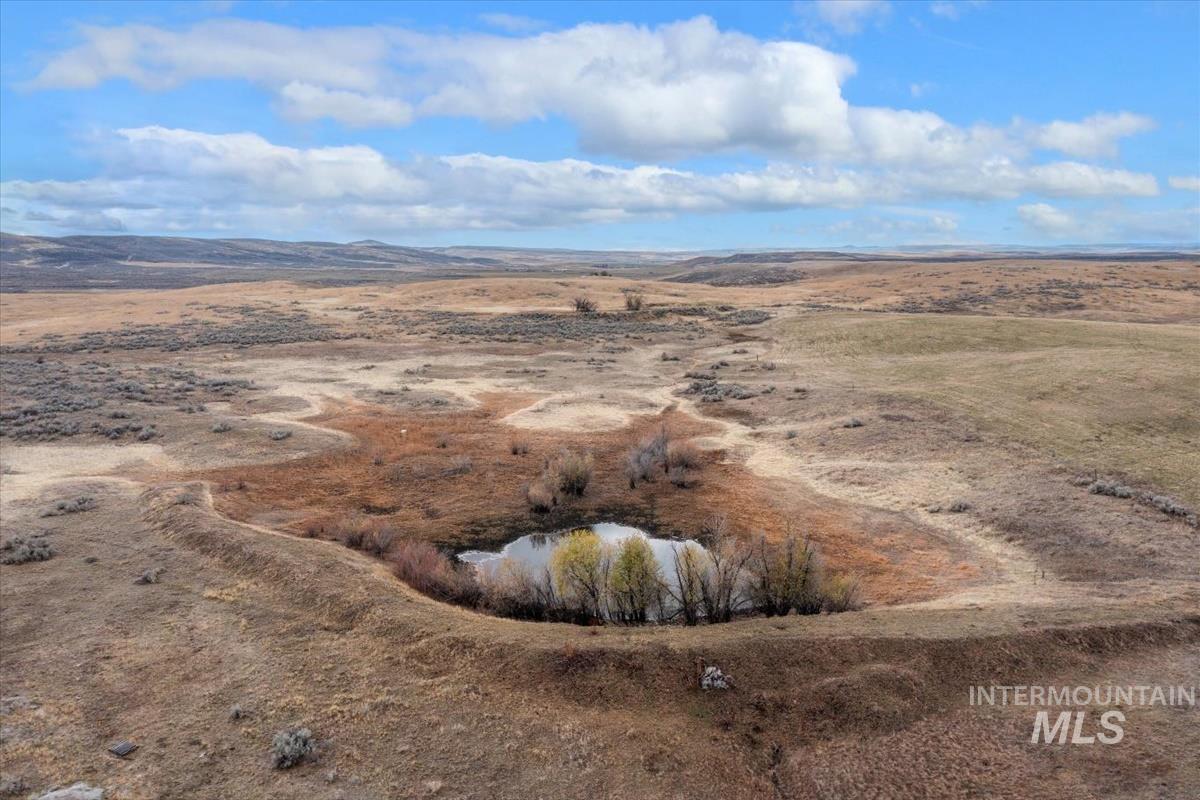 Aerial view of sparsely populated area featuring a desert landscape