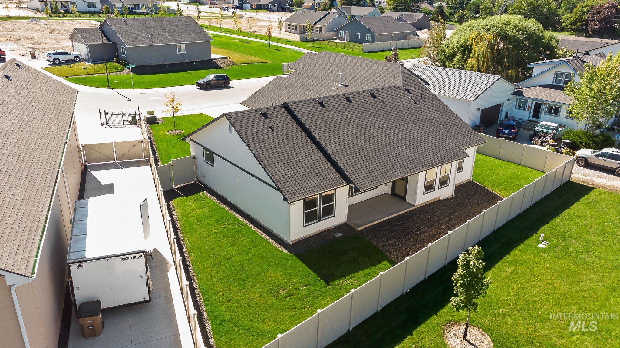 Aerial view of residential area
