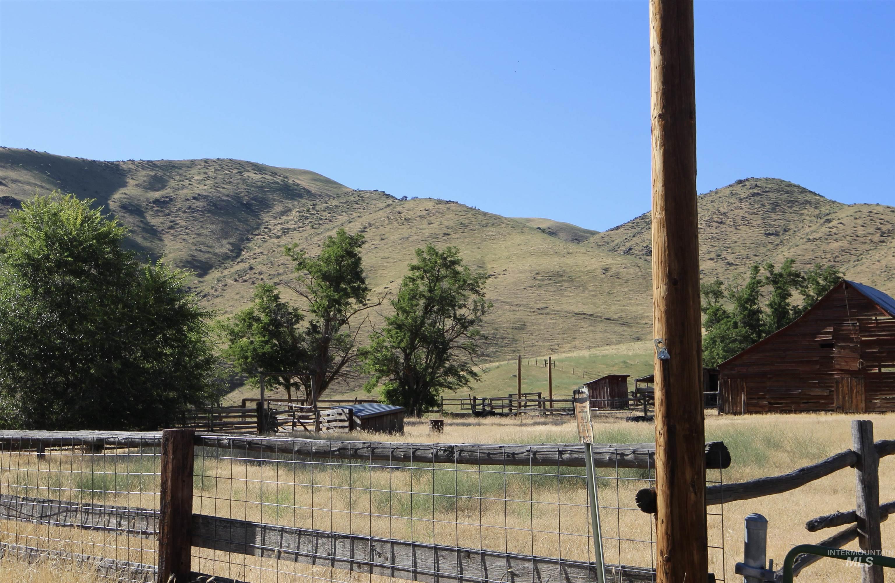 View of mountain background with rural landscape and a pastoral area