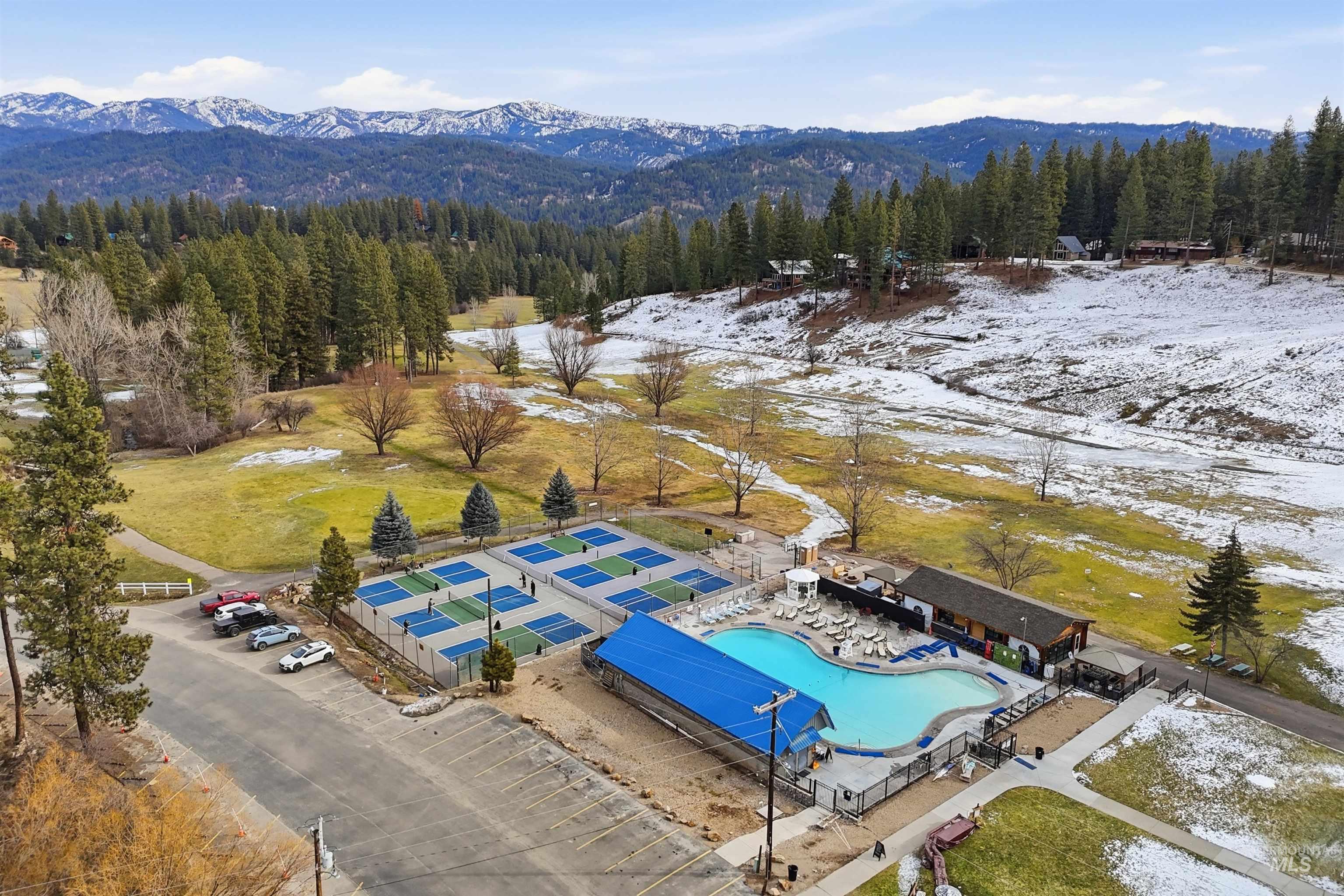 Hot Spring Pool & Pickle ball courts.
