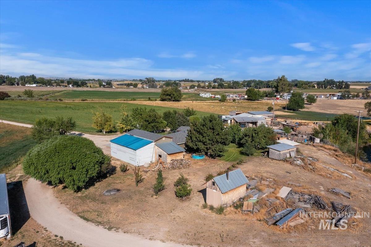Aerial view of sparsely populated area