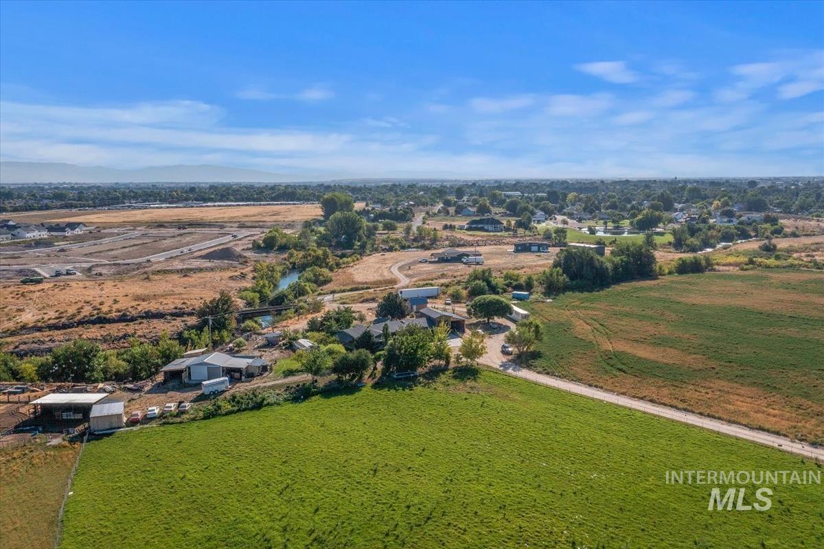 Aerial view of sparsely populated area