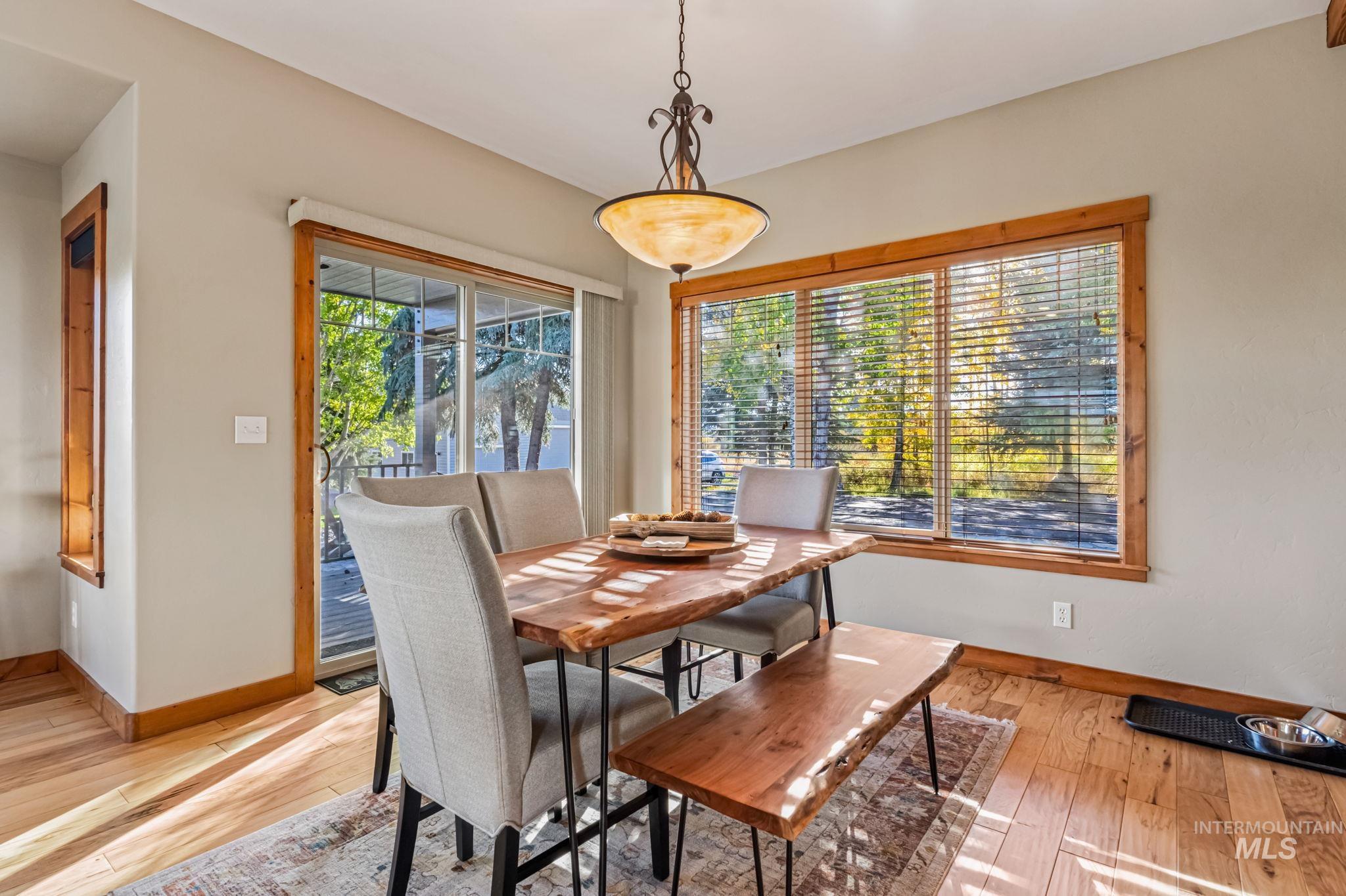 Dining space featuring light wood-style flooring