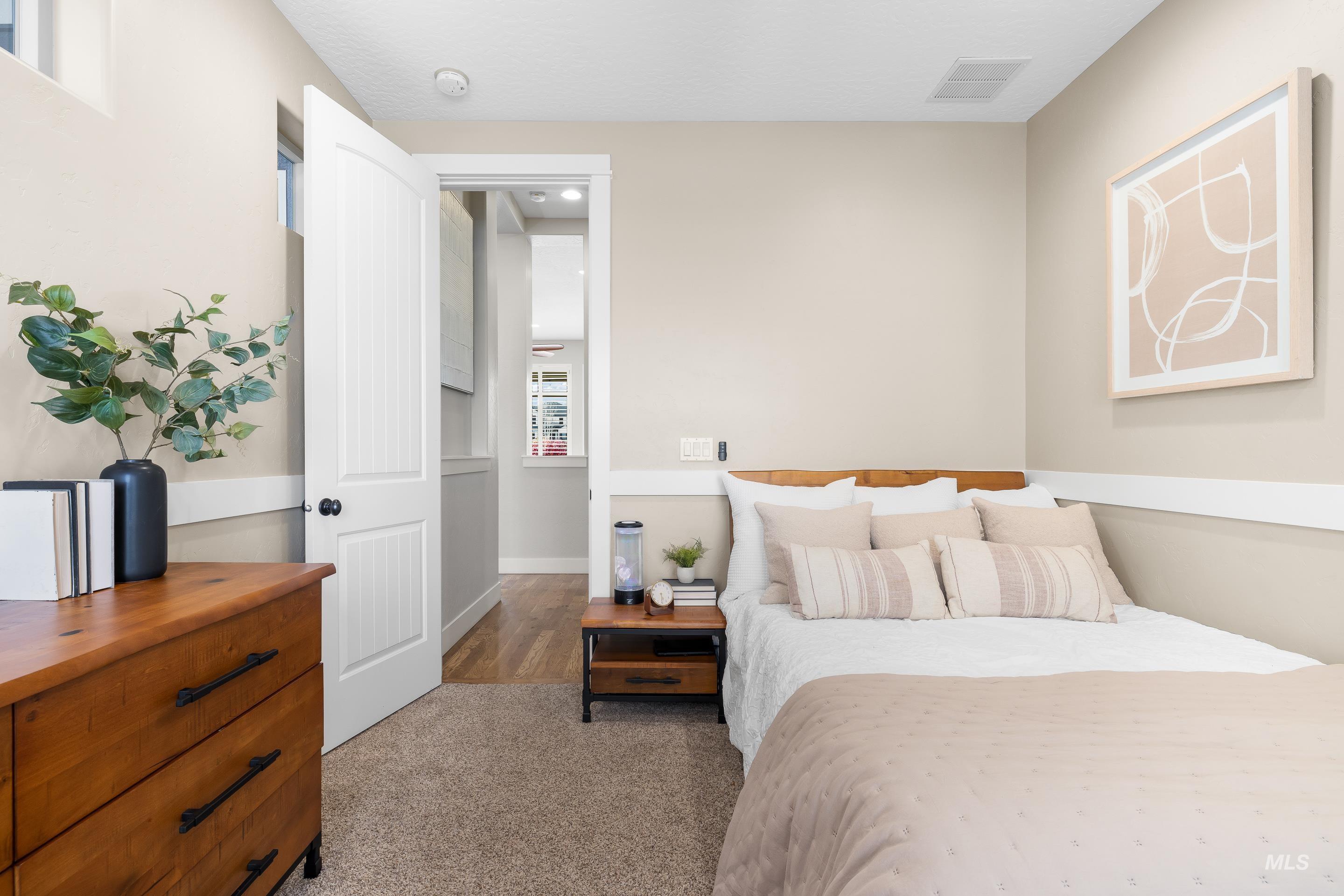 Bedroom featuring carpet