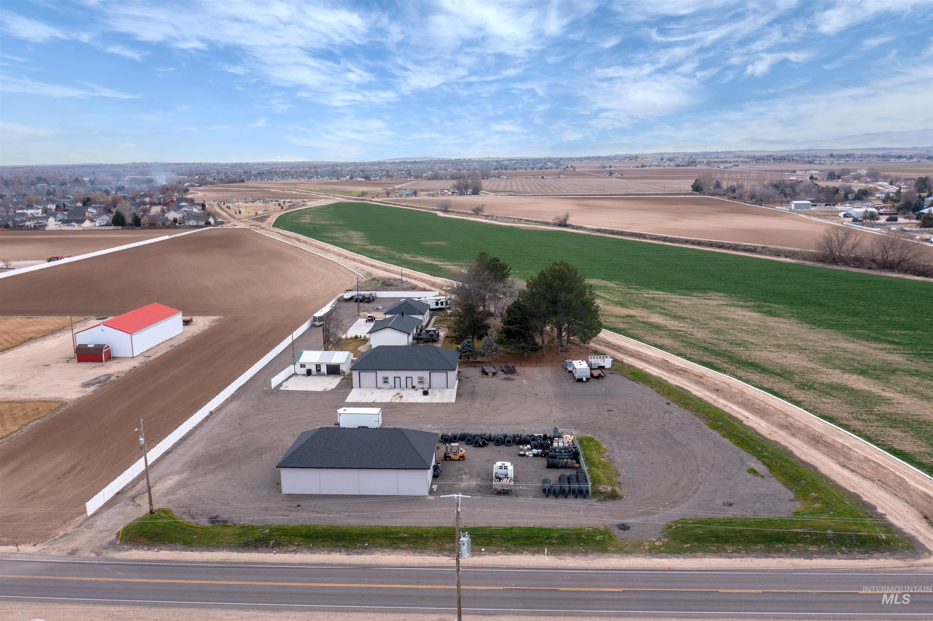 Aerial view of sparsely populated area