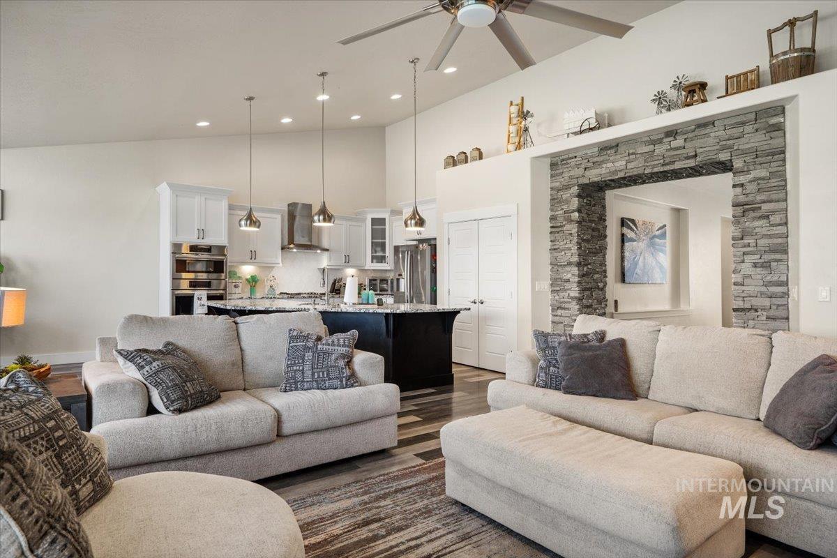 Custom stone entryway.